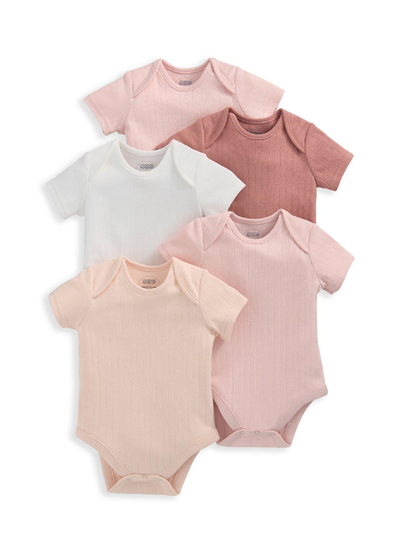 undefined Baby Girls 5 Pack Rib Short Sleeve Bodysuits - Multi