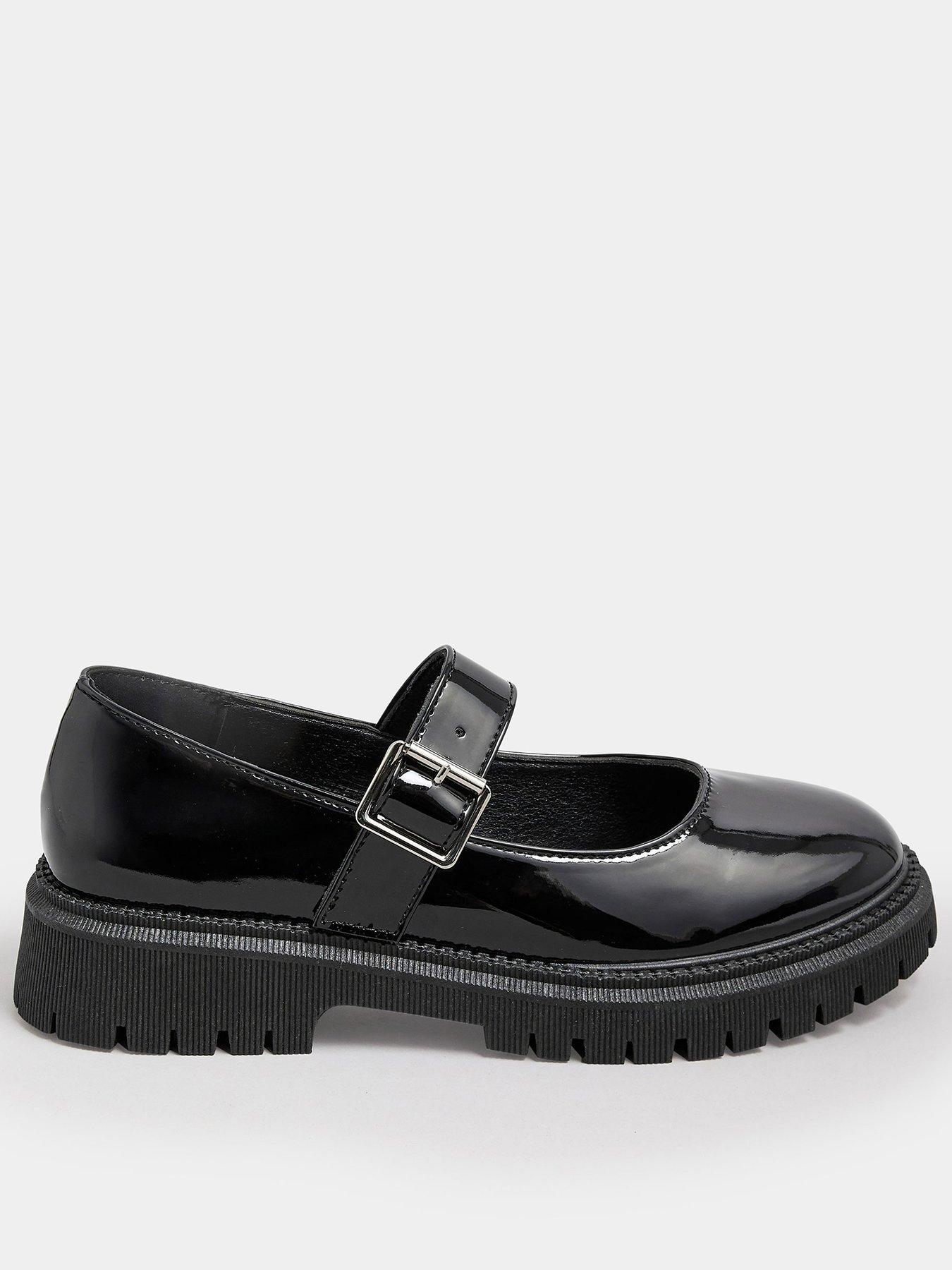 undefined Extra Wide Fit Chunky Mary Jane Patent - Black