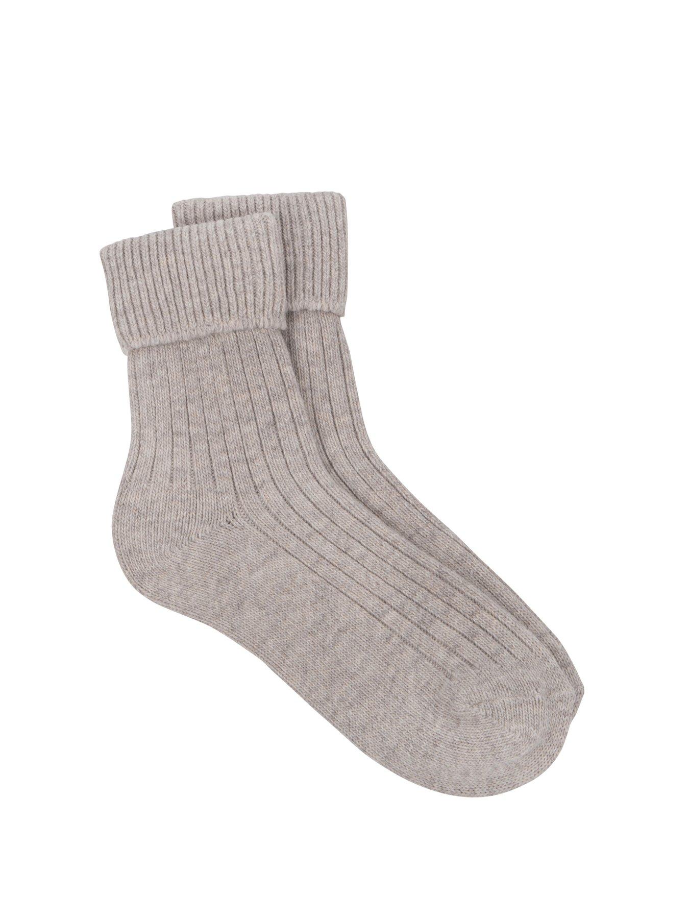 undefined Luxury Cashmere And Wool Blend Ankle Socks - Mink