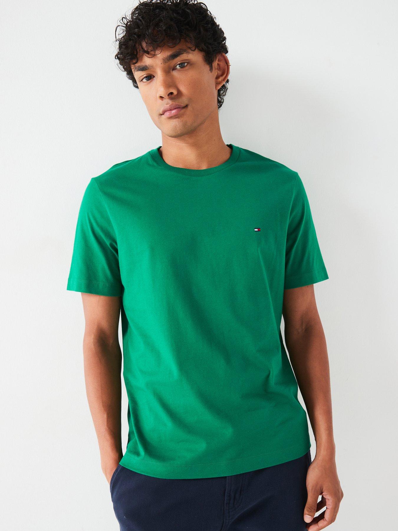 undefined Regular Fit Essential Flag Logo T-Shirt - Green