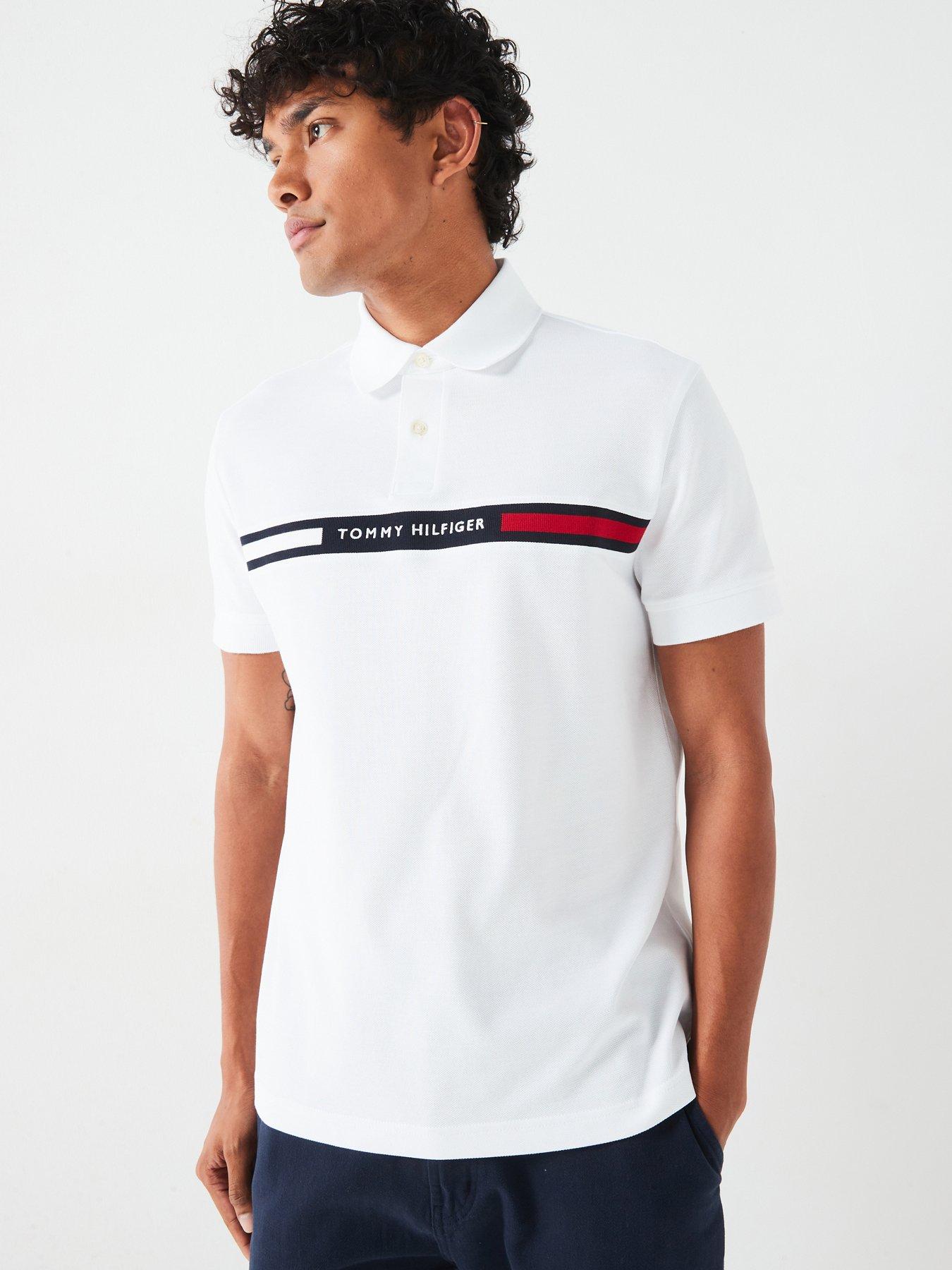 undefined Regular Fit Chest Stripe Polo Shirt - White