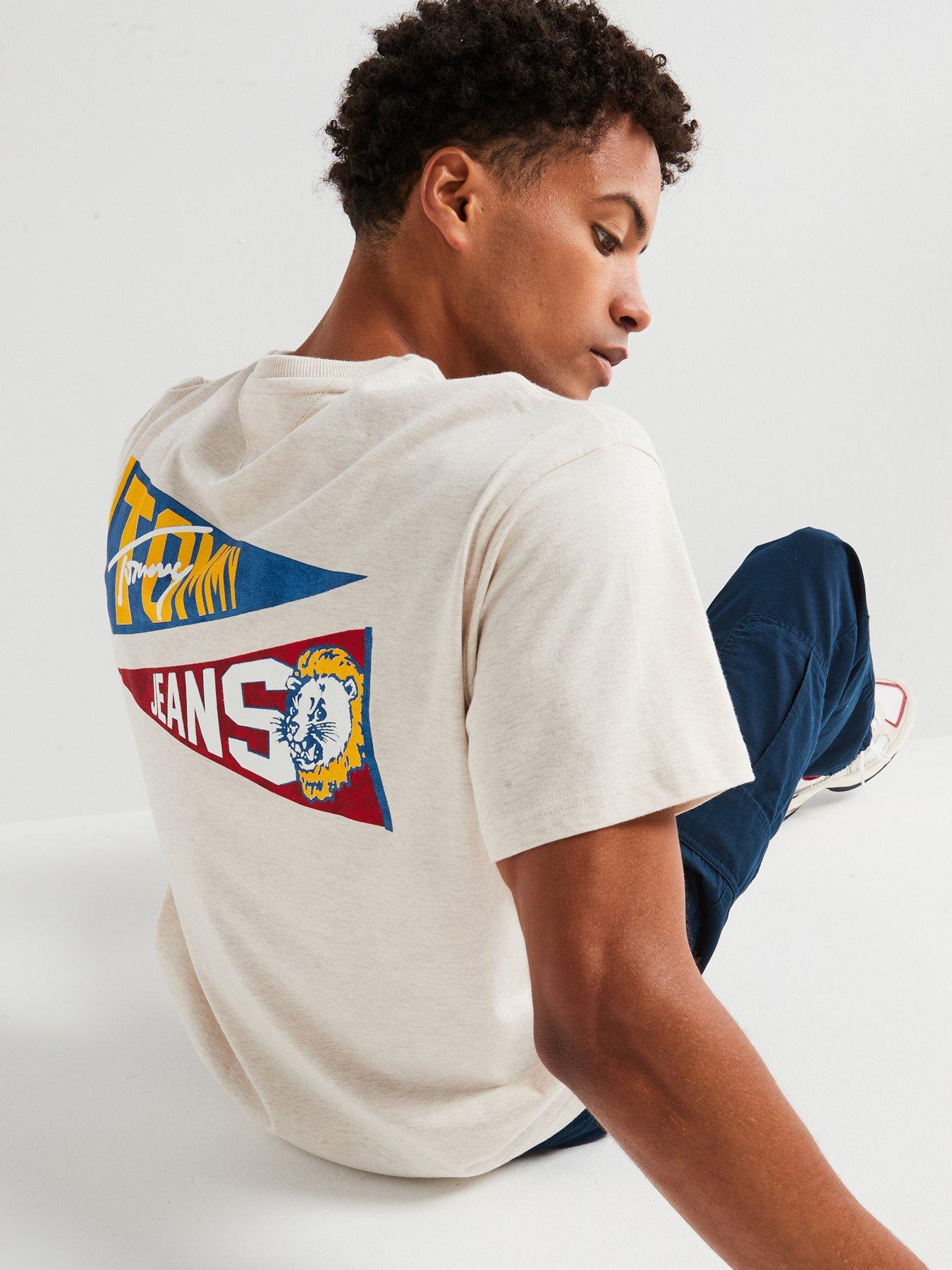 undefined Relaxed Fit Uni Flag Back Print T-Shirt - Off White