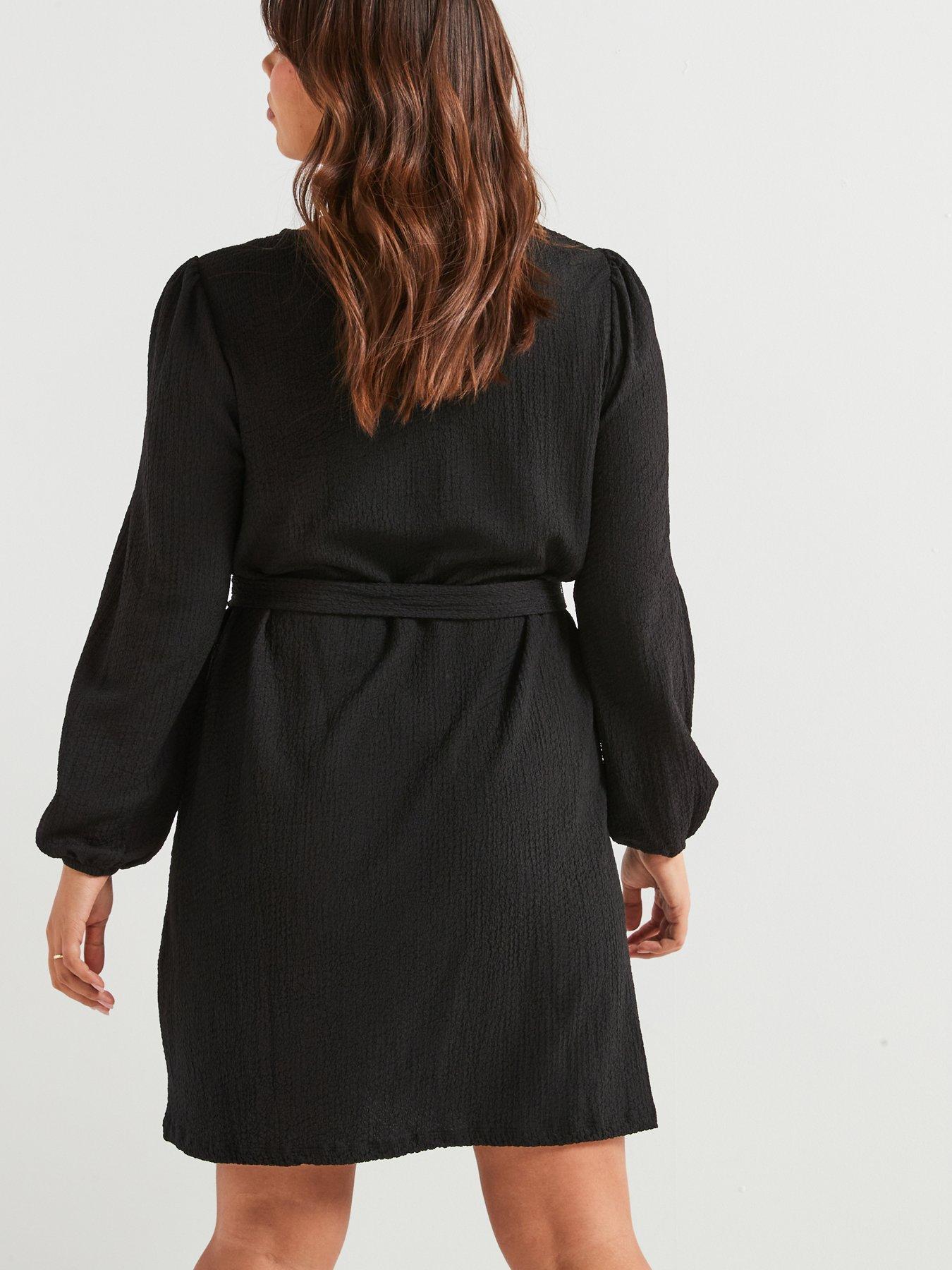 Image 2 of 6 of V by Very Curve Lace Shoulder Stretch Dress - Black