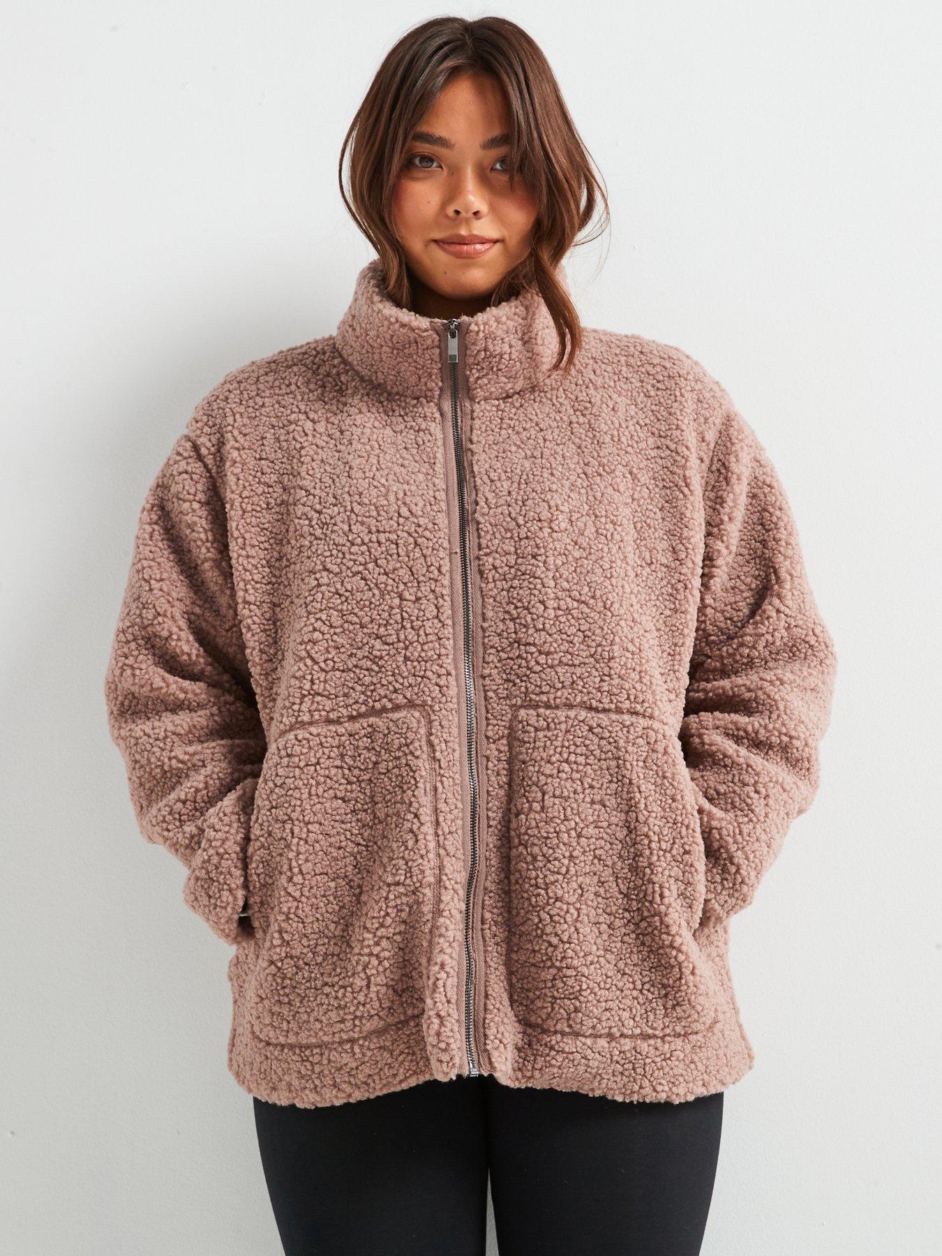 Image 1 of 6 of V by Very Curve Borg Zip Through Jacket - Mink