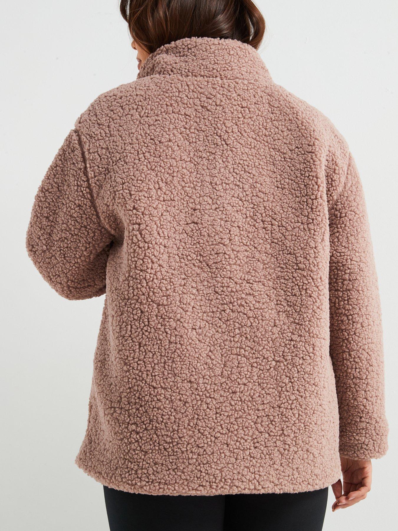 Image 2 of 6 of V by Very Curve Borg Zip Through Jacket - Mink
