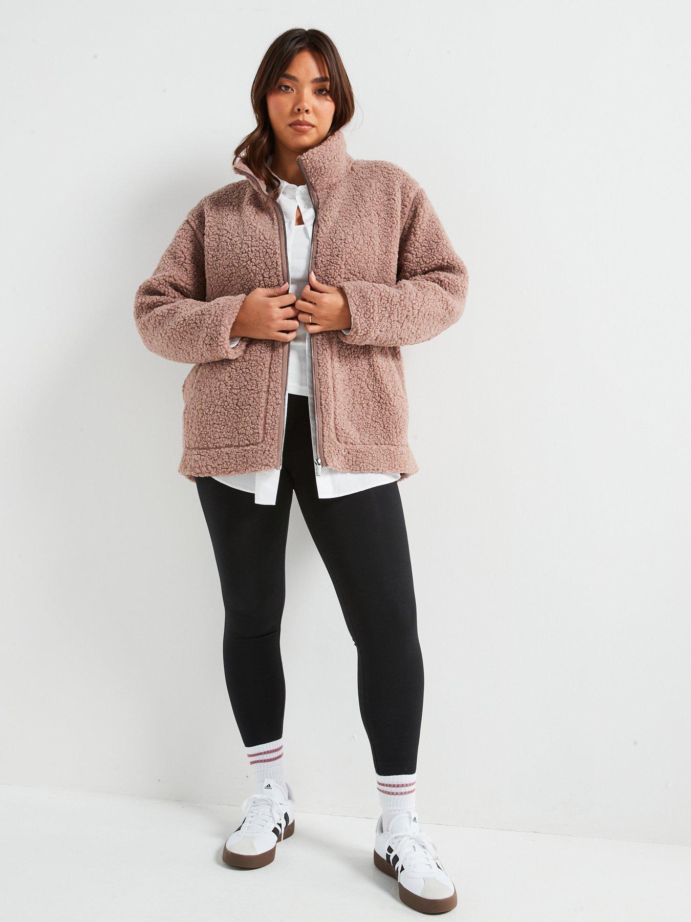 Image 3 of 6 of V by Very Curve Borg Zip Through Jacket - Mink