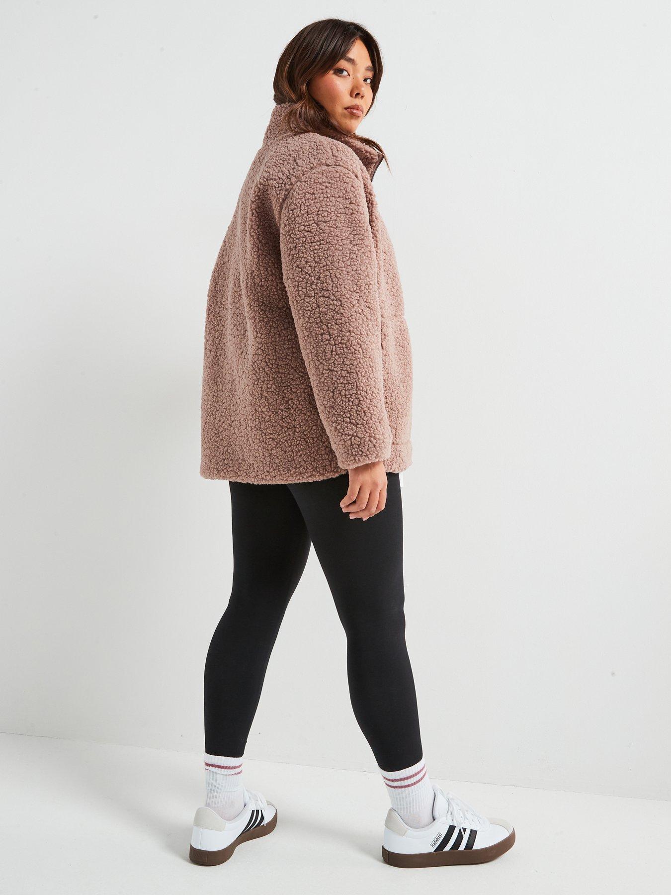 Image 4 of 6 of V by Very Curve Borg Zip Through Jacket - Mink