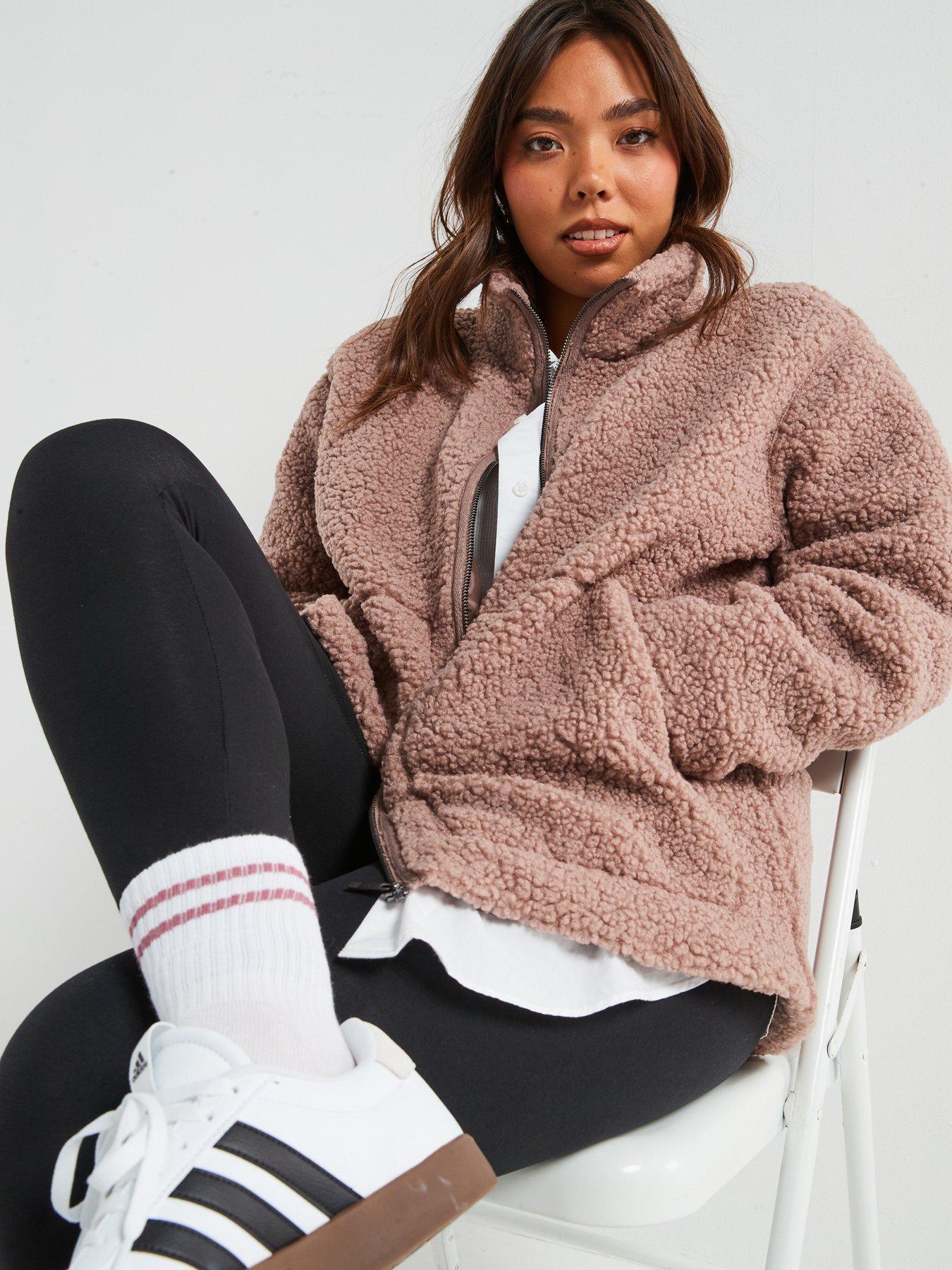 Image 6 of 6 of V by Very Curve Borg Zip Through Jacket - Mink