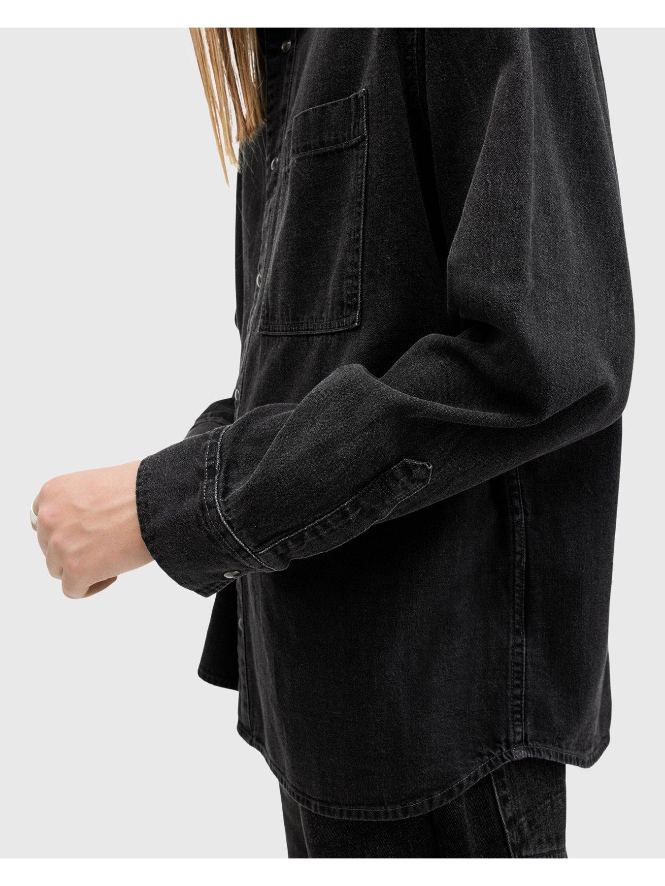 Image 5 of 6 of AllSaints Tolhurst Long Sleeve Shirt - Black