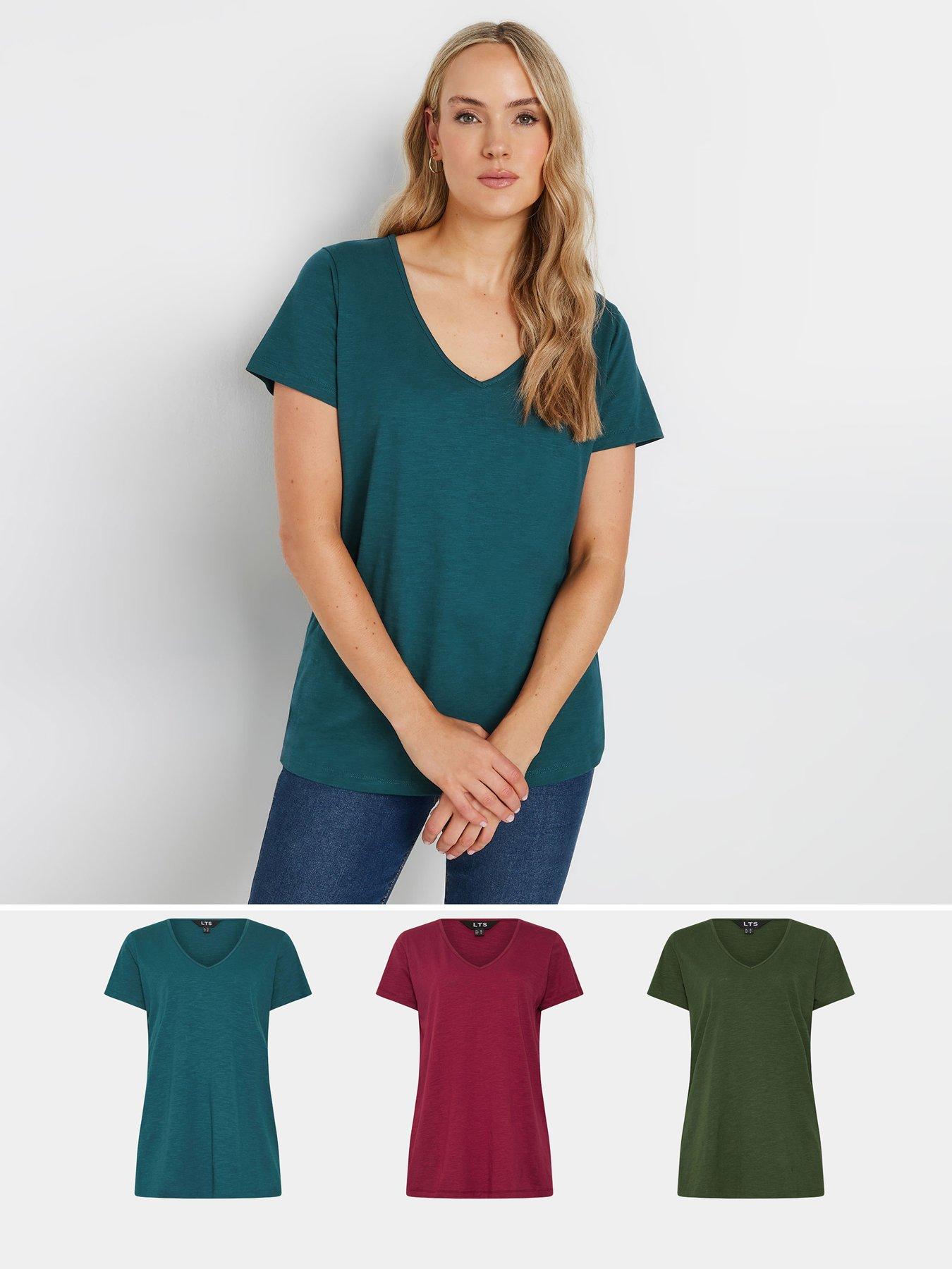 undefined Tall 3 Pack V Neck Short Sleeve T-shirt
