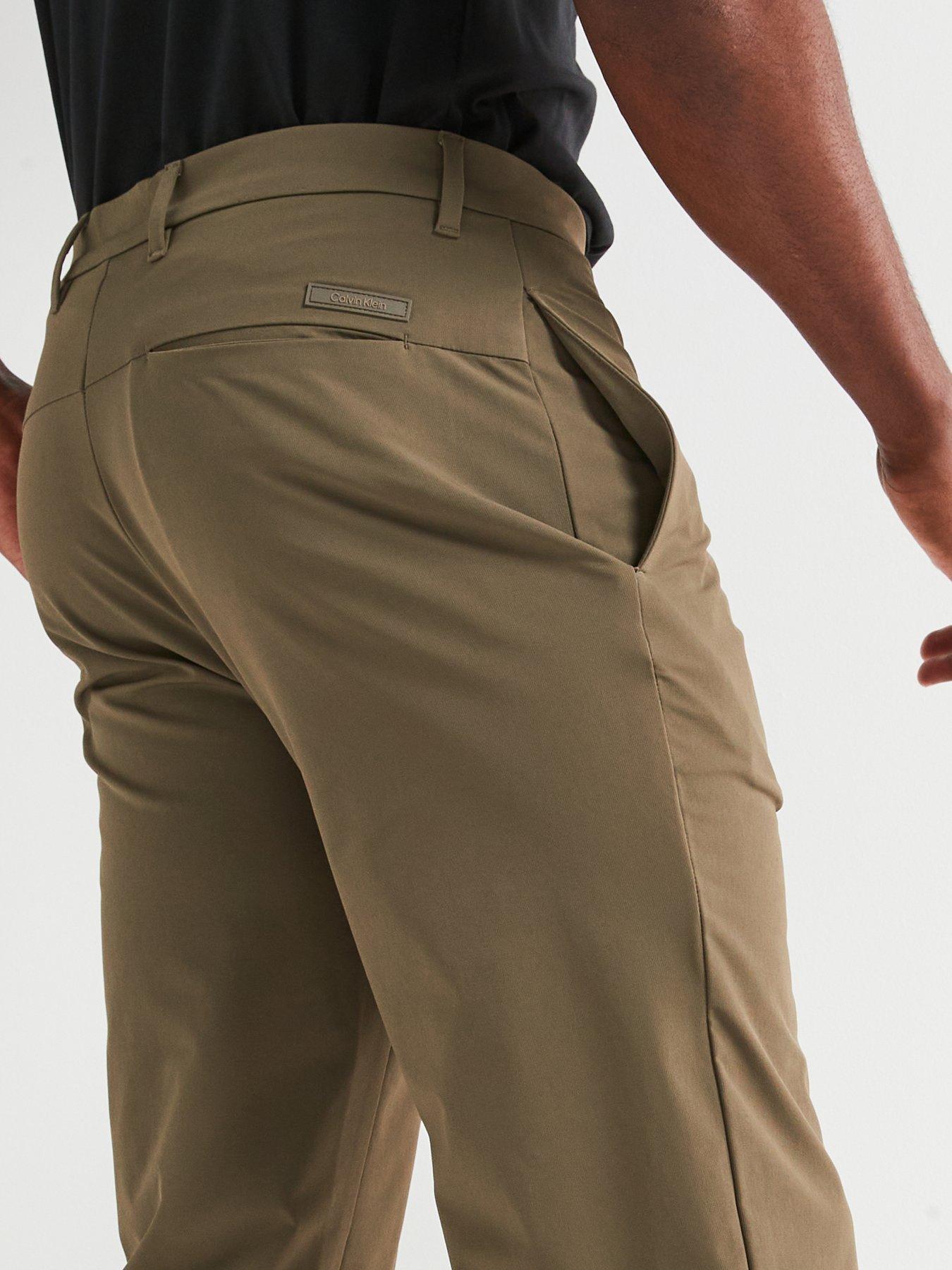 Image 4 of 4 of Calvin Klein 4-Way Stretch Slim Tapered Casual Trousers - Dark Grey