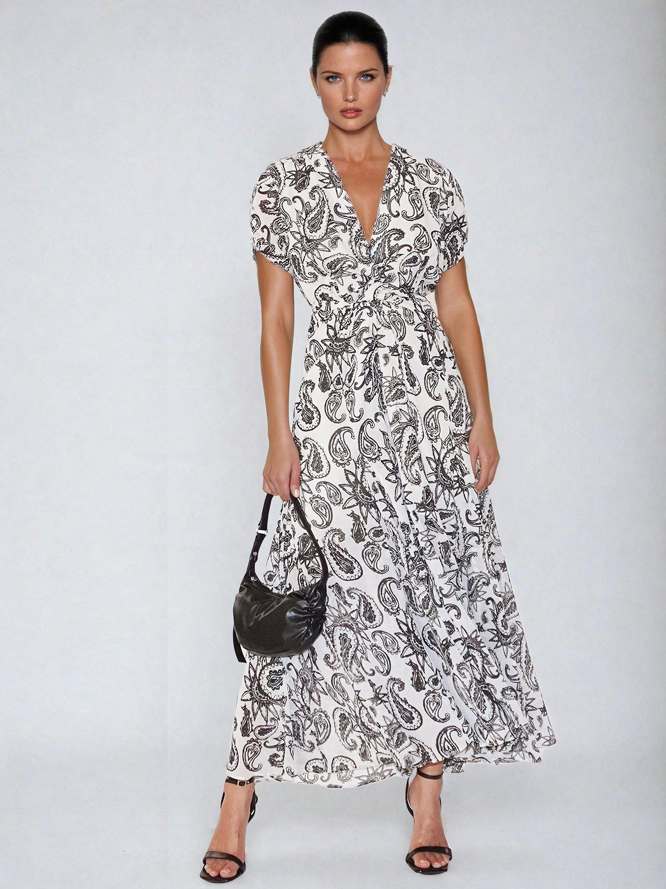 undefined Printed Wrap Dress - Multi