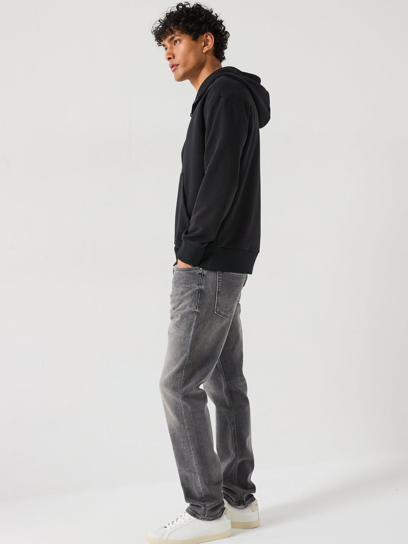 Image 6 of 6 of Calvin Klein Nano Logo Half Zip Cotton Modal Hoodie - Black