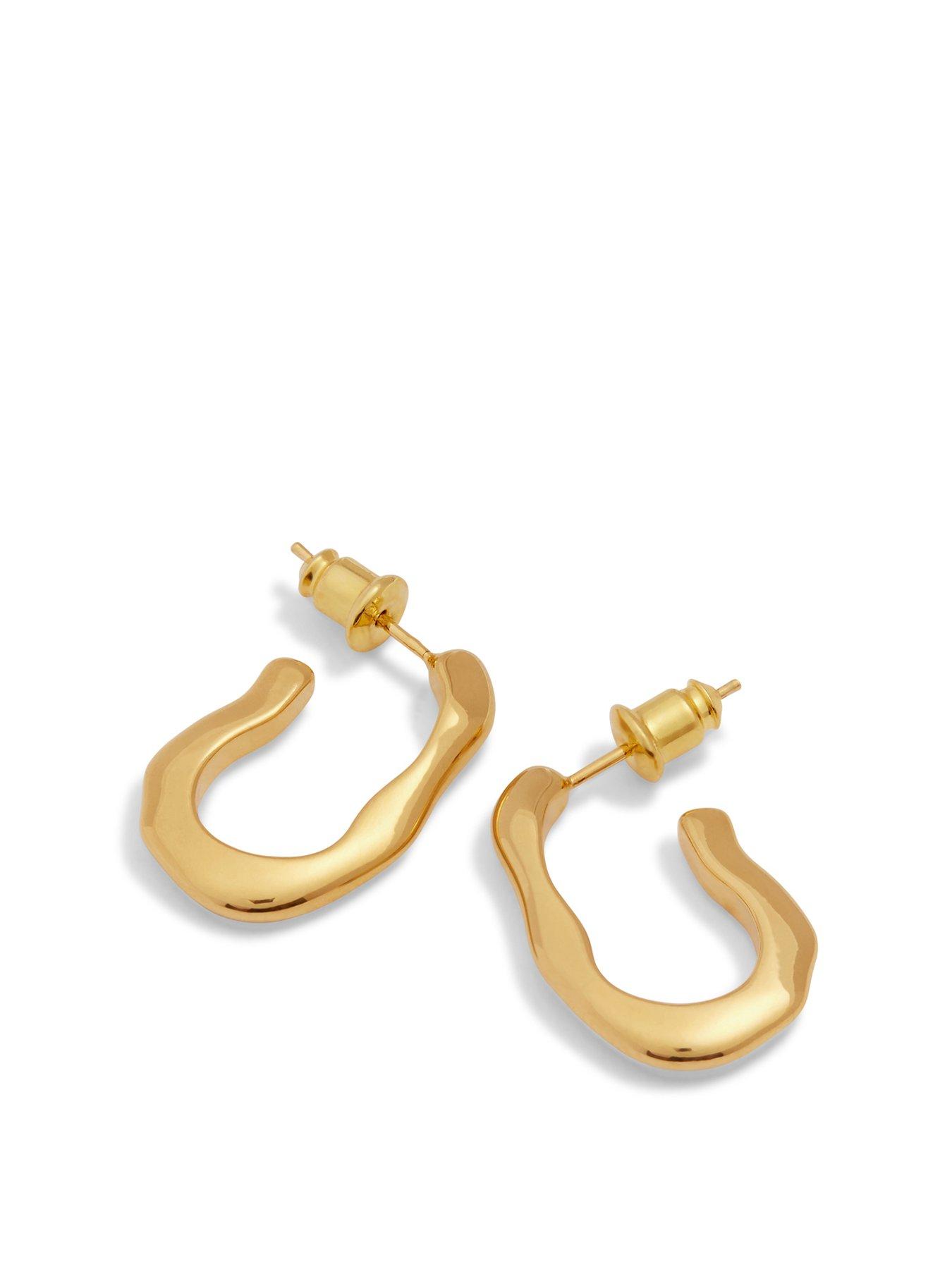 Product photograph of Katie Loxton Hera Waterproof Gold Hoop Earrings from very.co.uk