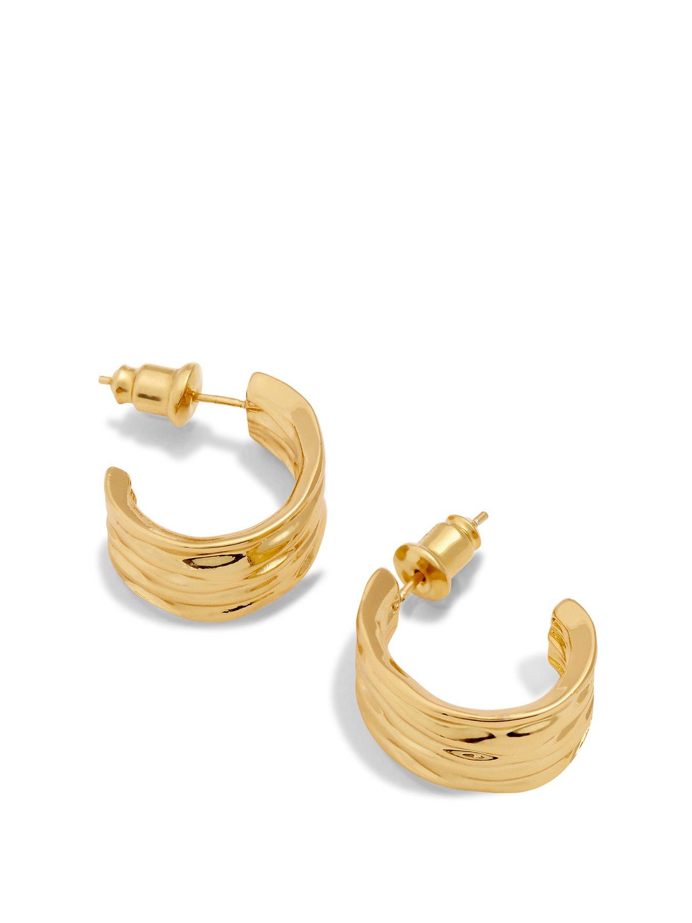 Product photograph of Katie Loxton Cleyo Waterproof Gold Hoop Earrings from very.co.uk