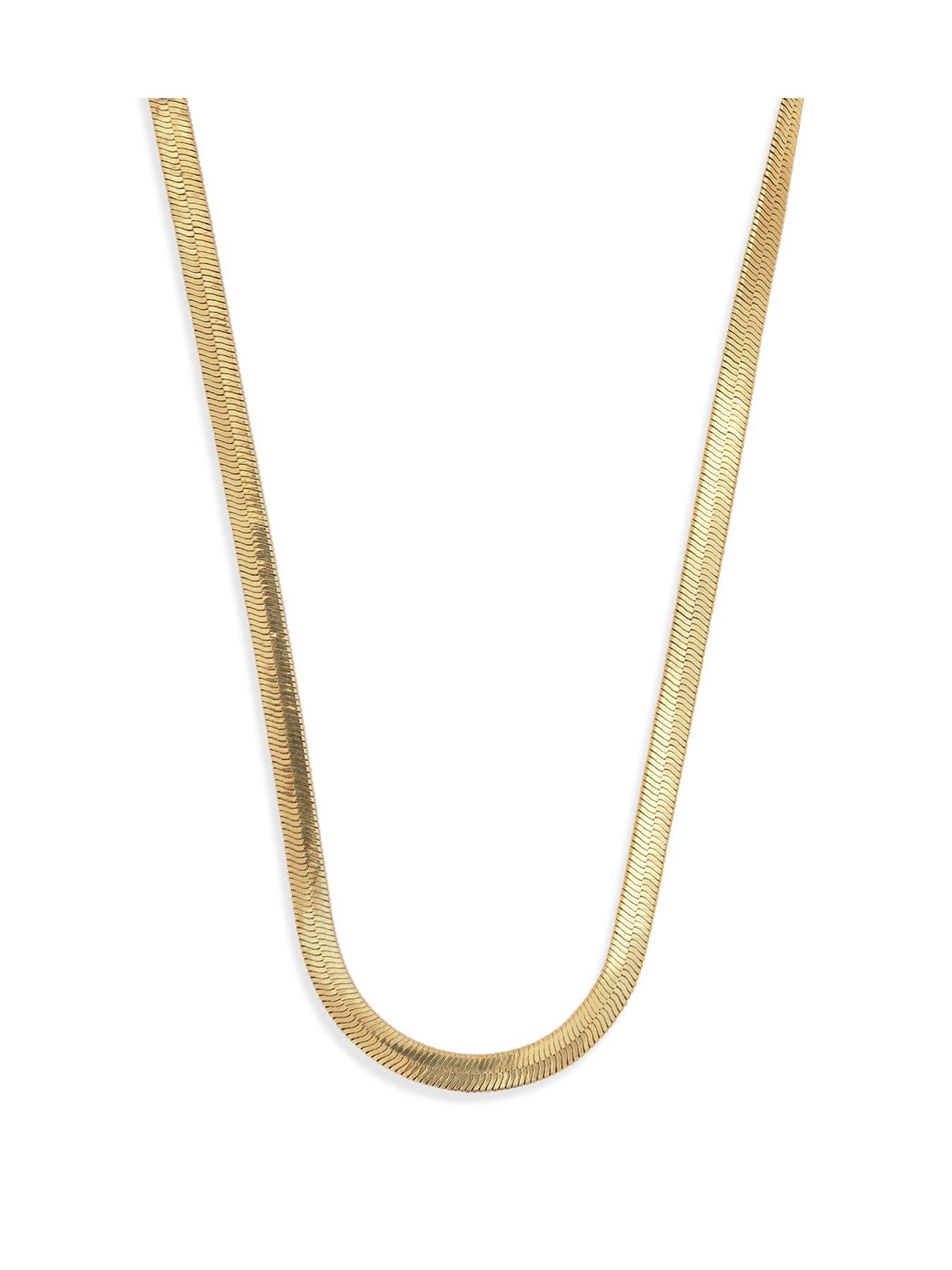 Product photograph of Katie Loxton Ciana Waterproof Gold Snake Chain Necklace from very.co.uk