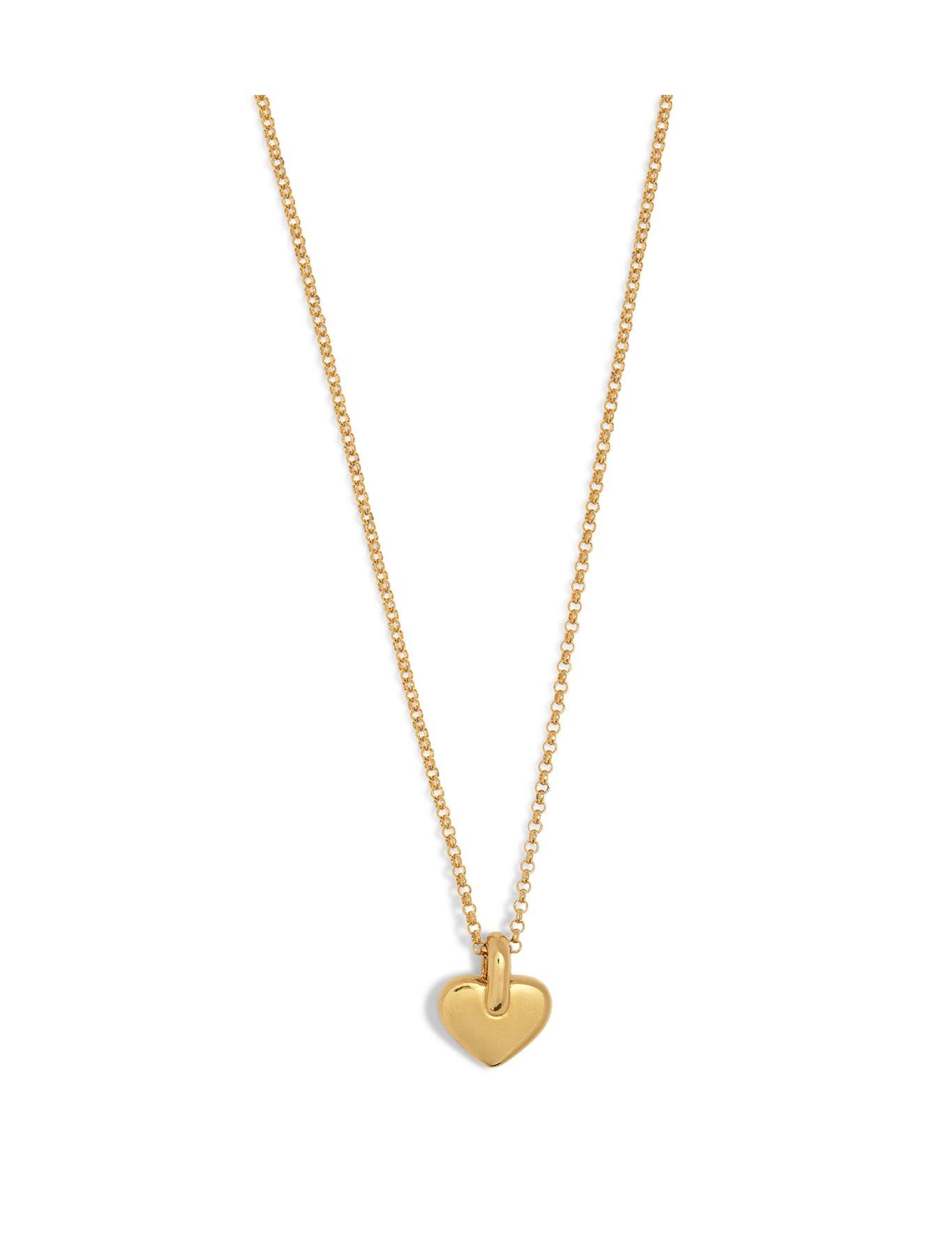 Product photograph of Katie Loxton Alora Heart Waterproof Gold Necklace from very.co.uk