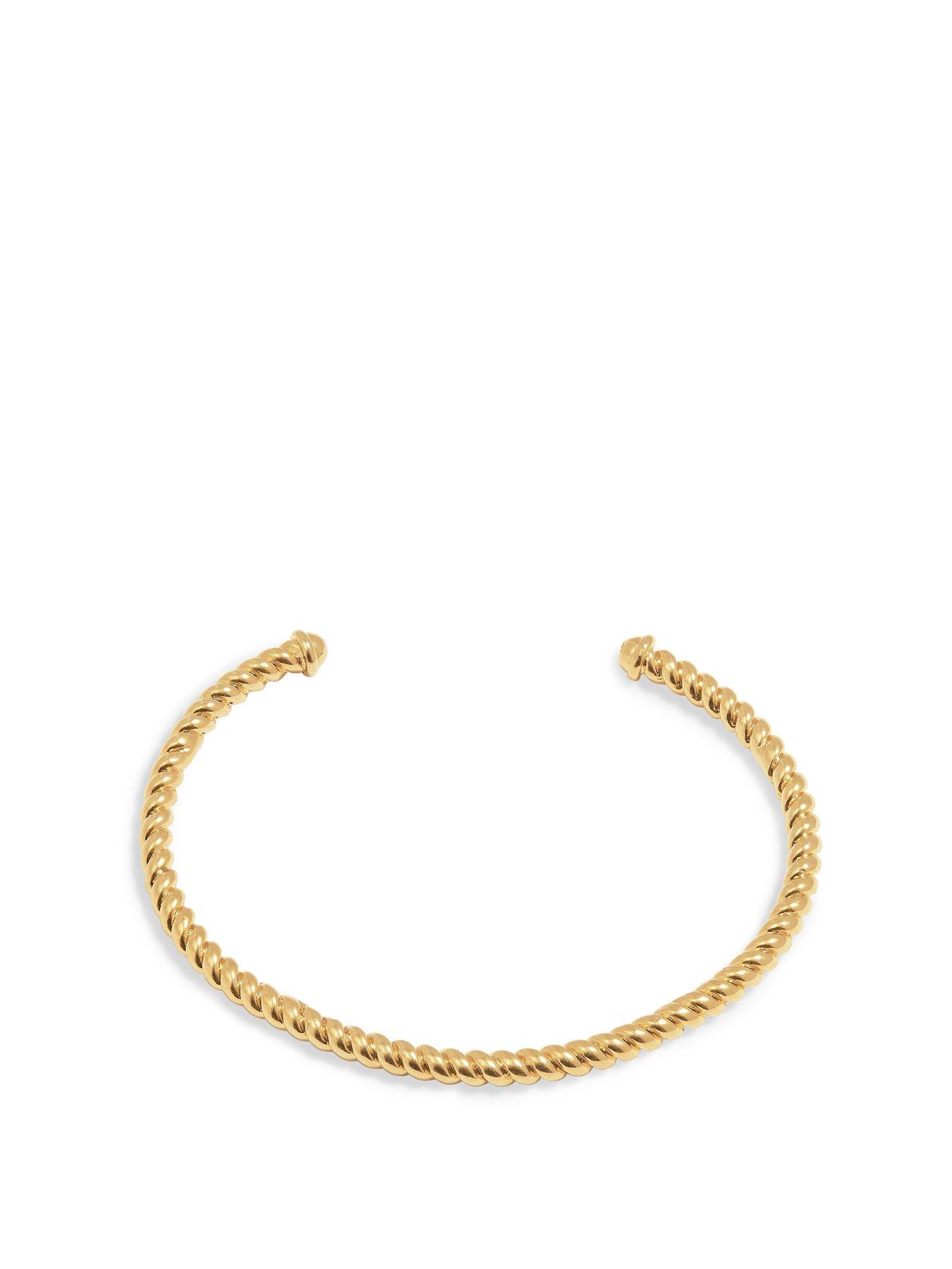 Product photograph of Katie Loxton Celine Waterproof Gold Rope Bangle from very.co.uk