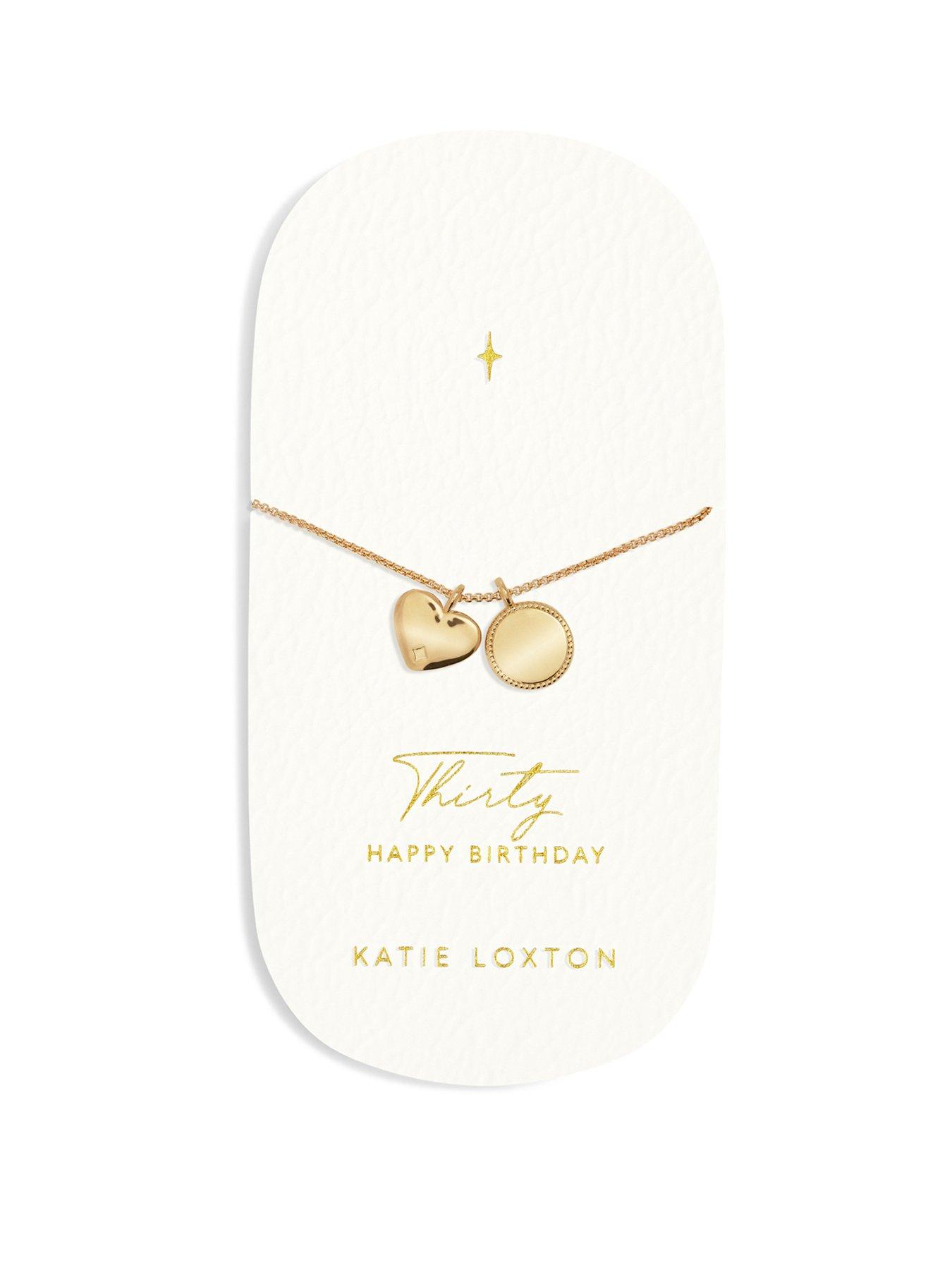 Product photograph of Katie Loxton 30th Birthday Waterproof Gold Sentiment Bracelet from very.co.uk