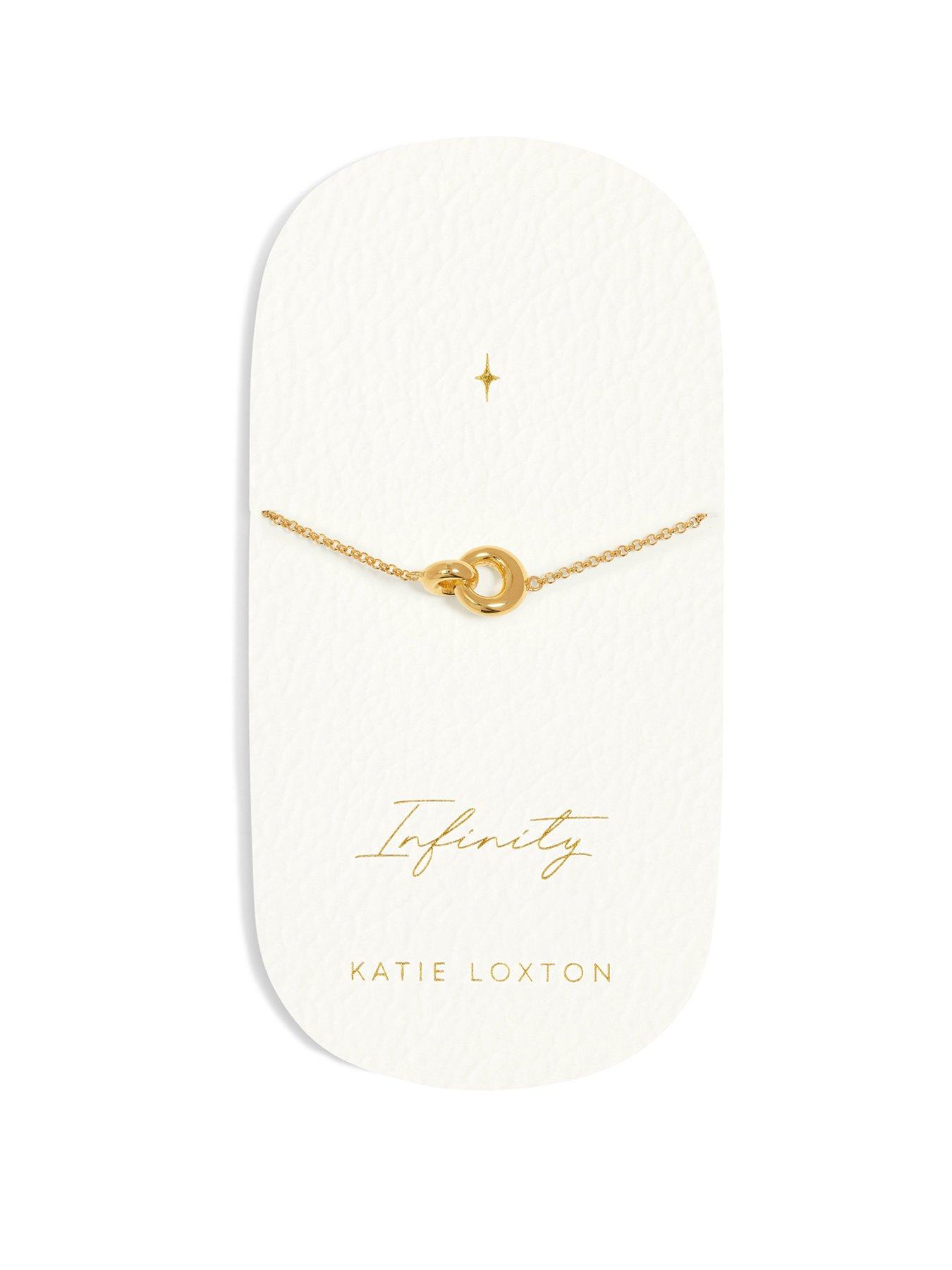 Product photograph of Katie Loxton Infinity Waterproof Gold Bracelet from very.co.uk