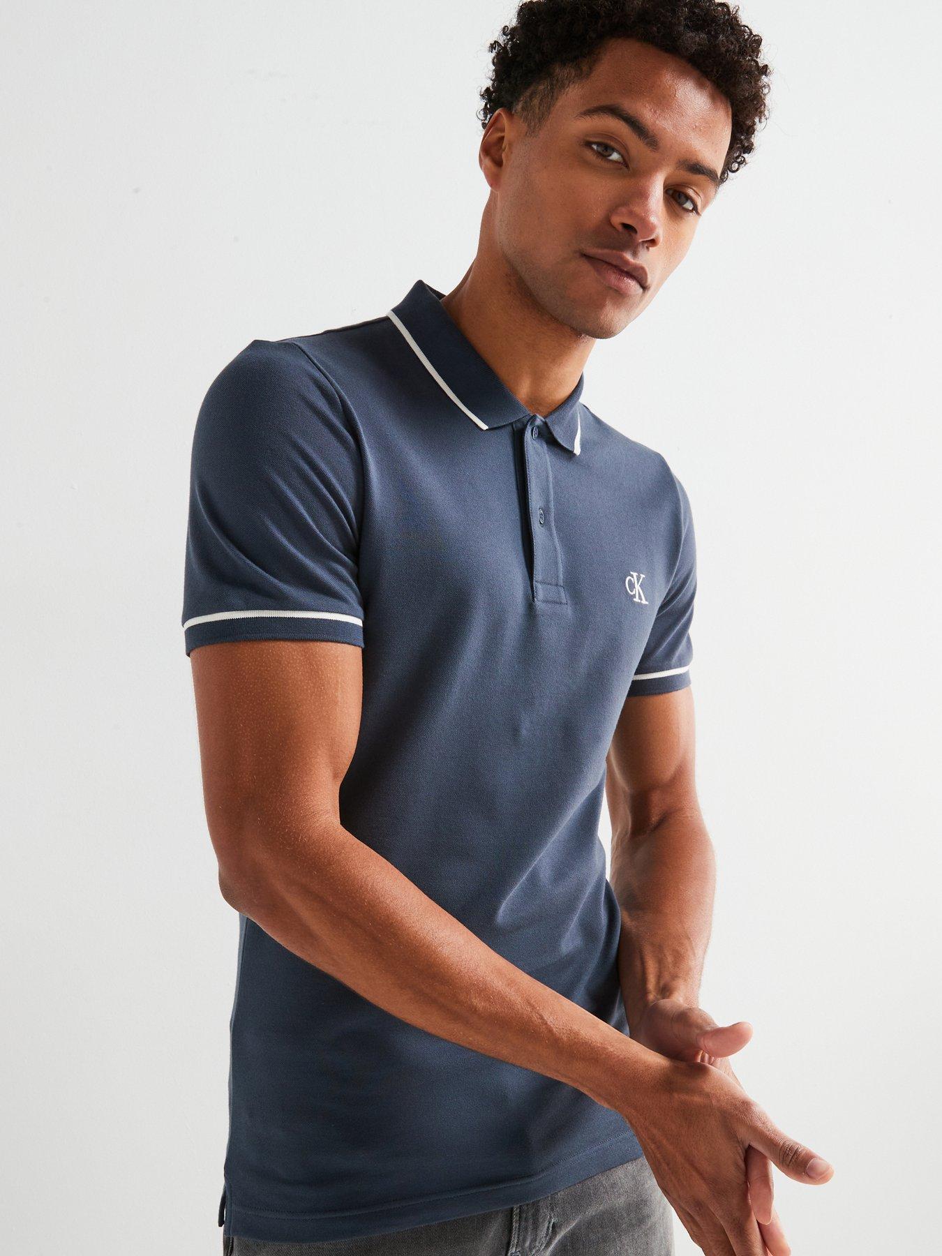 Calvin Klein Jeans Tipping Slim Fit Polo Shirt Navy Very