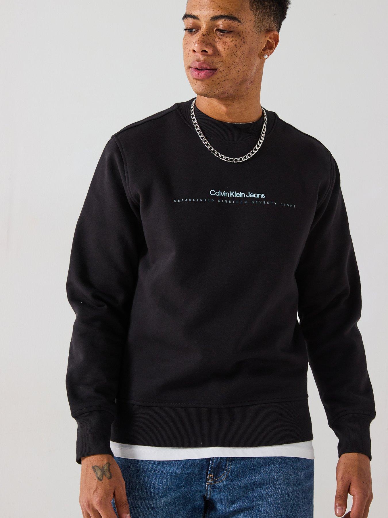 undefined Minimal Logo Crew Neck Sweatshirt - Black