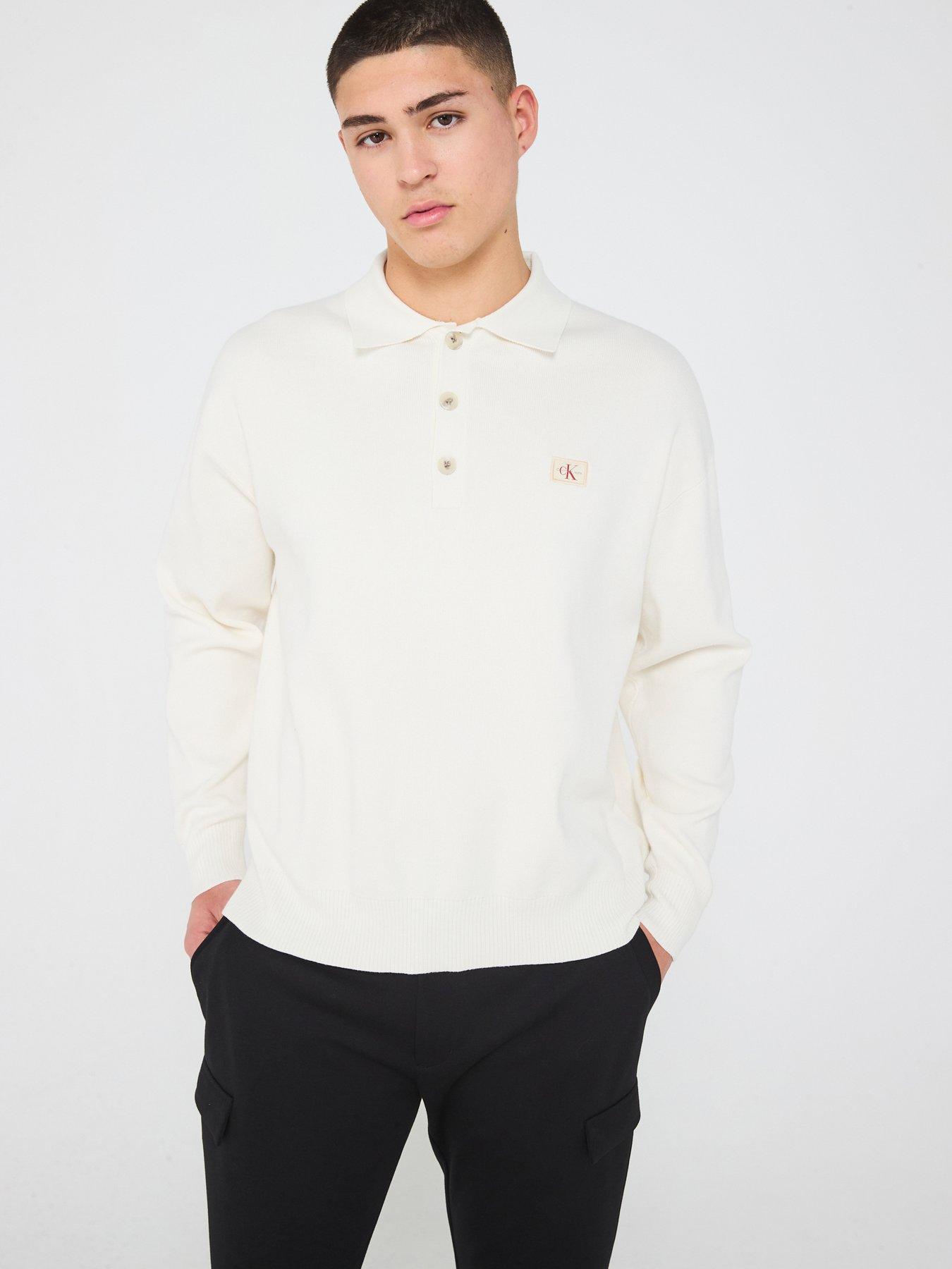 undefined Cotton Polo Knitted Jumper - Cream