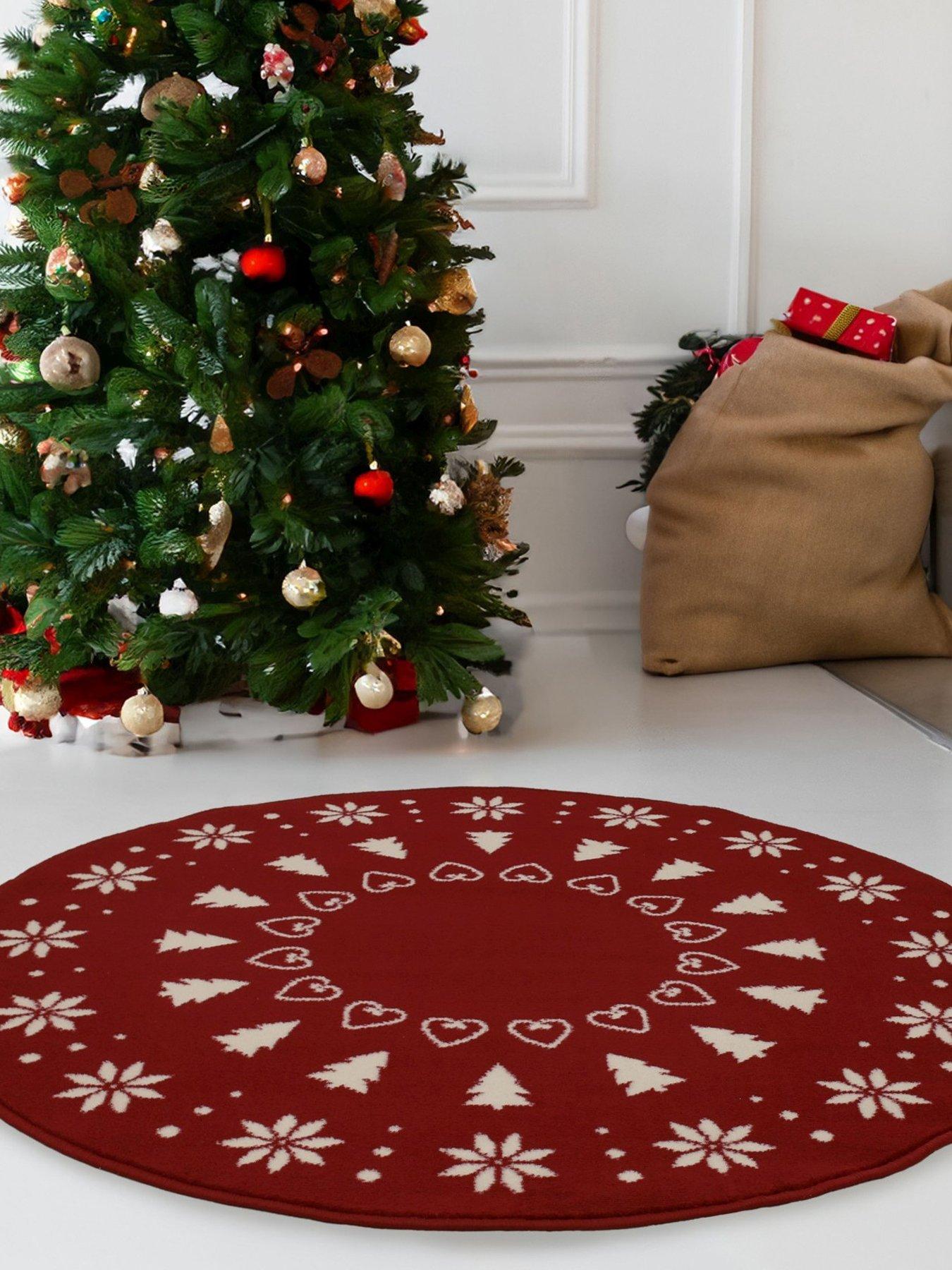 Product photograph of Maestro Christmas Circle Rug 133 from very.co.uk