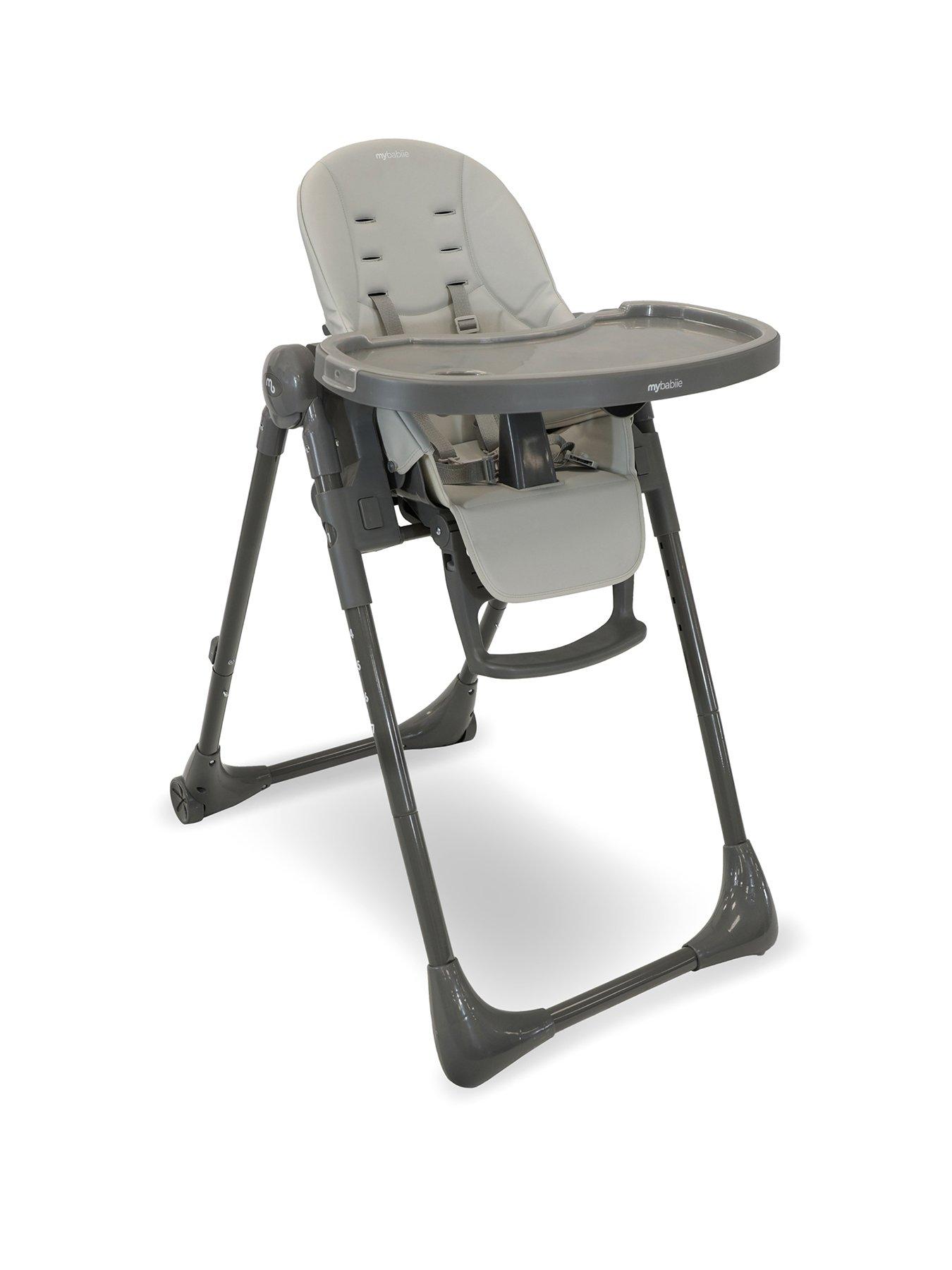 Product photograph of My Babiie Grey Luxe Highchair Birth-15kg from very.co.uk