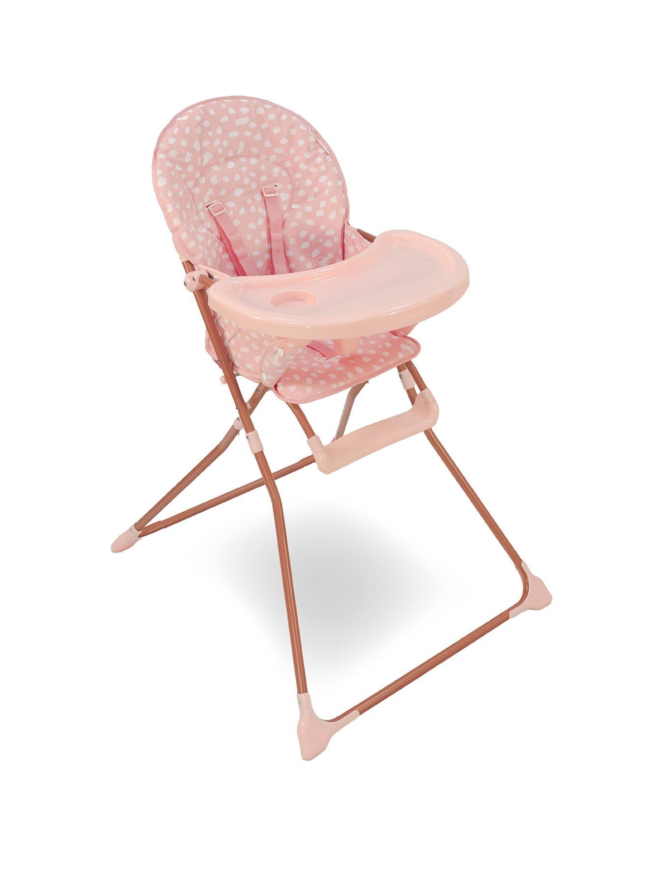 Product photograph of My Babiie Compact Highchair - Rose Blush from very.co.uk