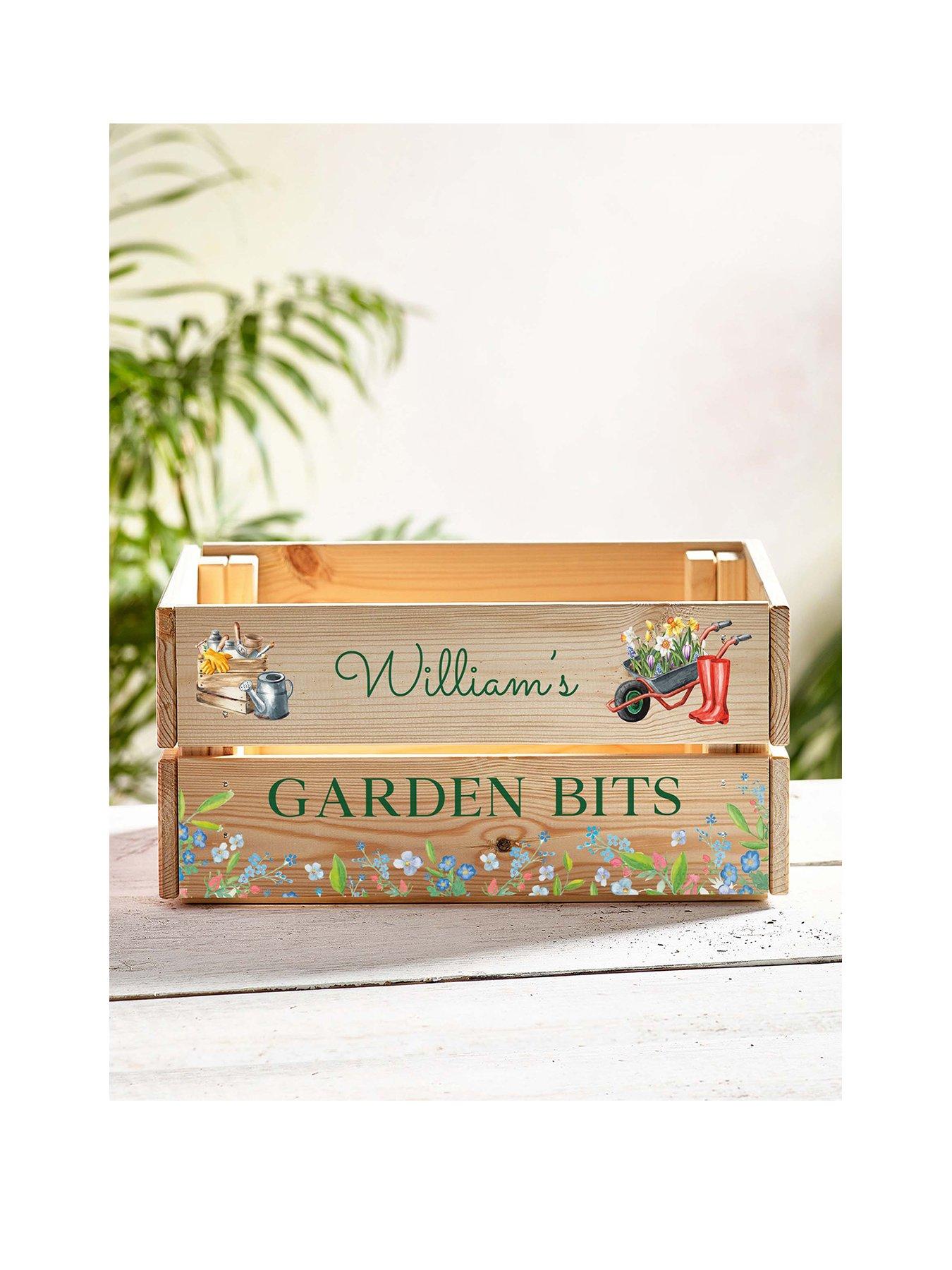 love abode personalised garden crate box