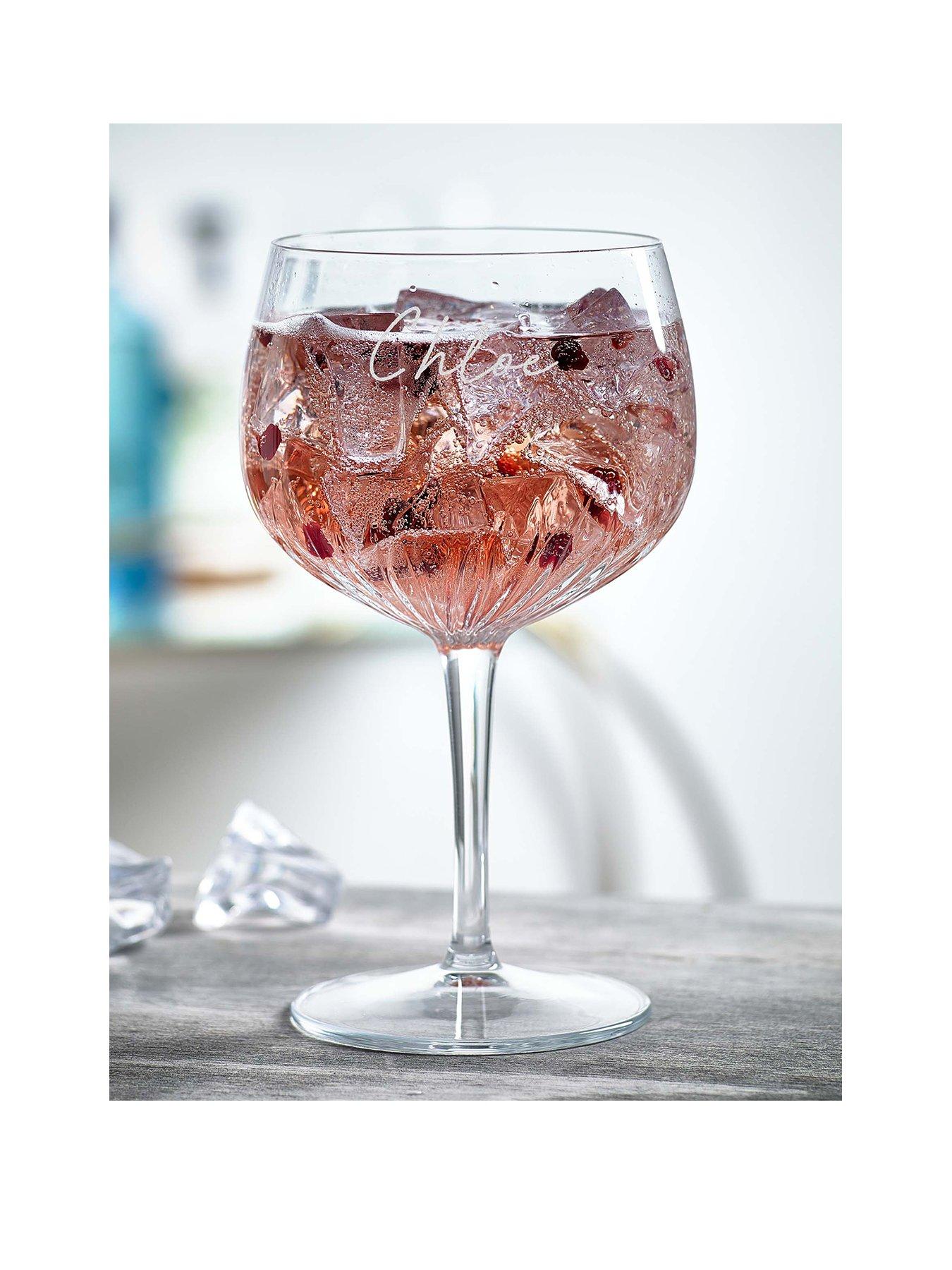 Product photograph of Love Abode Personalised Crystal Gin Glass from very.co.uk