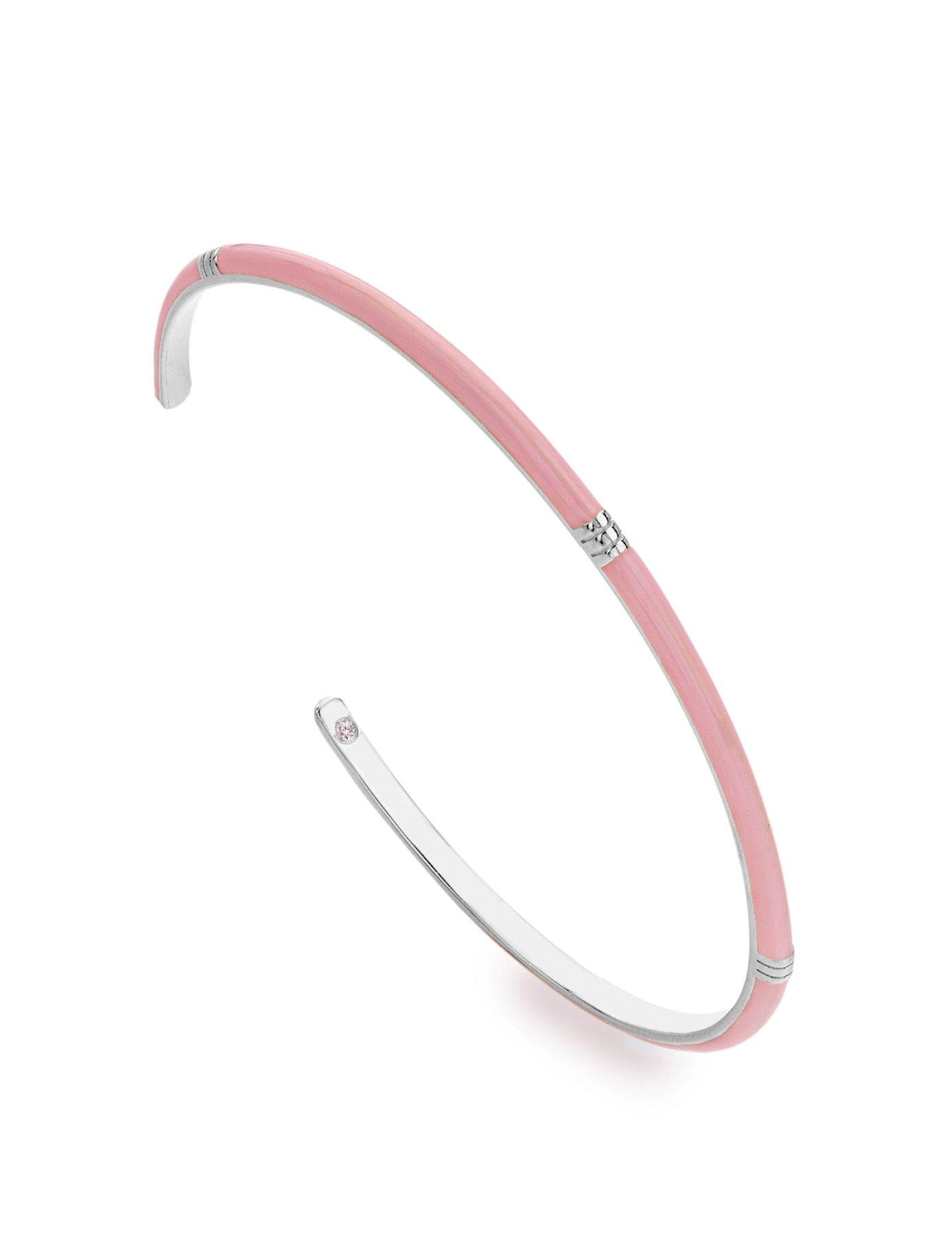 Product photograph of Hot Diamonds Hd X Tg Enamel Bangle - Pink from very.co.uk