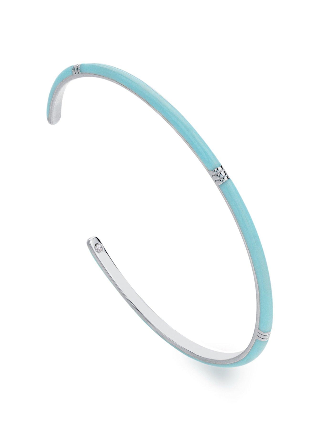 Product photograph of Hot Diamonds Hd X Tg Enamel Bangle - Blue from very.co.uk