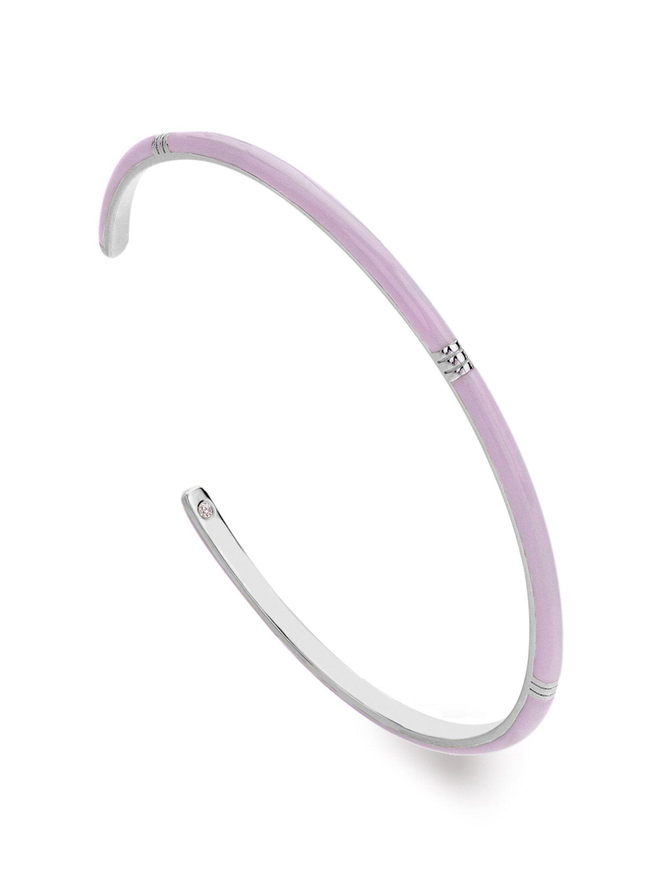 Product photograph of Hot Diamonds Hd X Tg Enamel Bangle - Lilac from very.co.uk