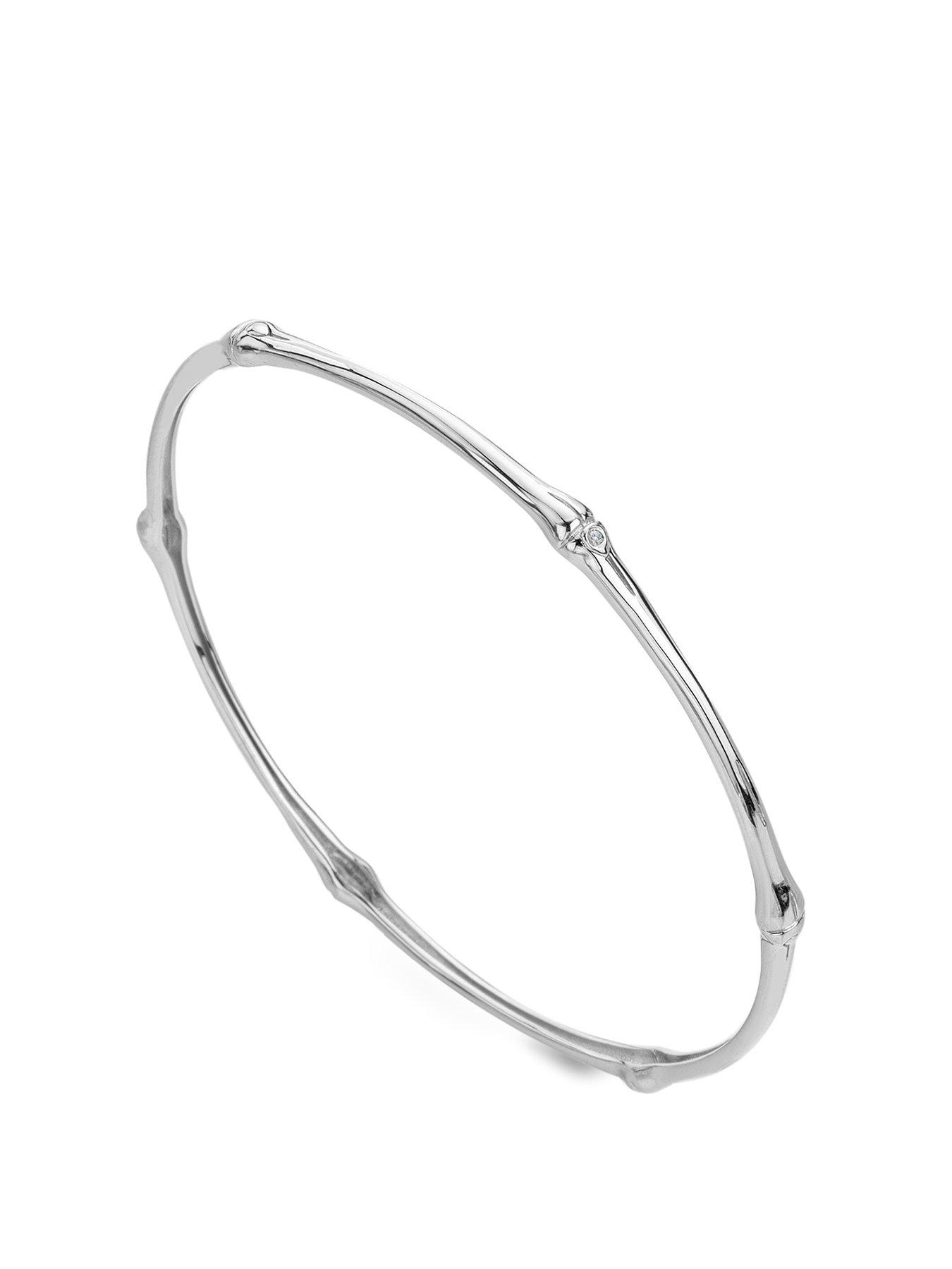 Product photograph of Hot Diamonds Hd X Tg Bamboo Bangle from very.co.uk