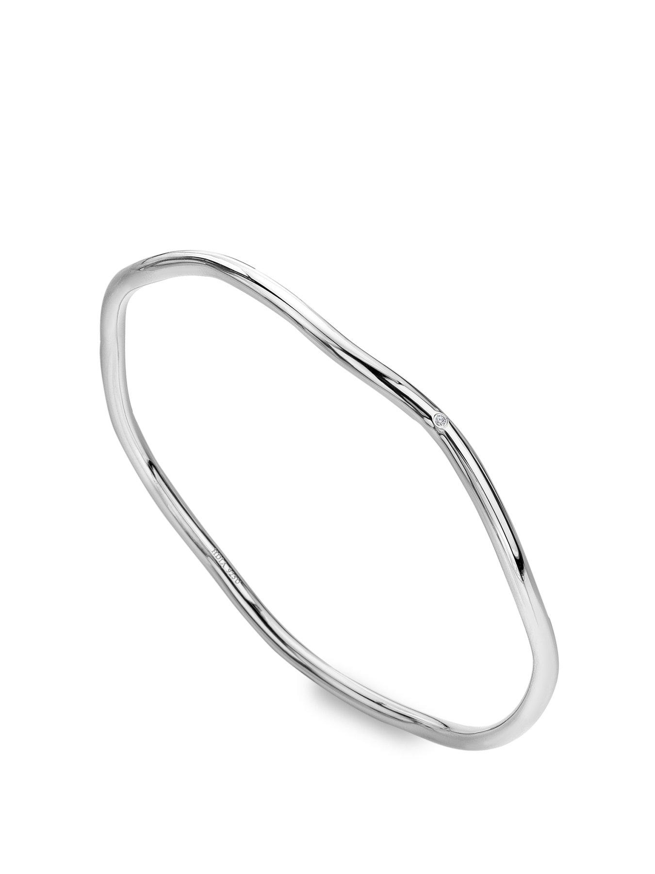 Product photograph of Hot Diamonds Hd X Tg Wave Bangle from very.co.uk