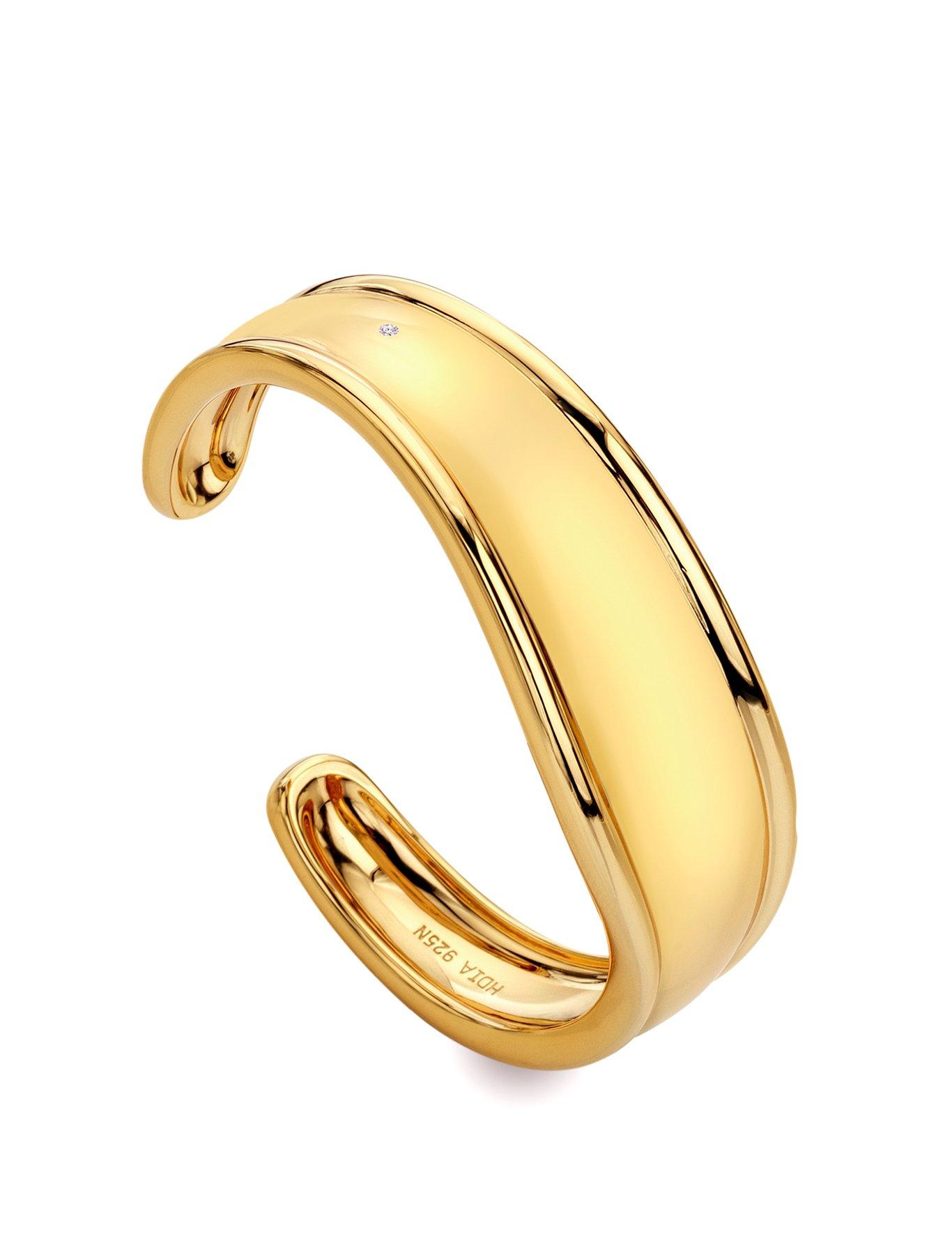 Product photograph of Hot Diamonds Hd X Tg Bangle - Gold Plated from very.co.uk