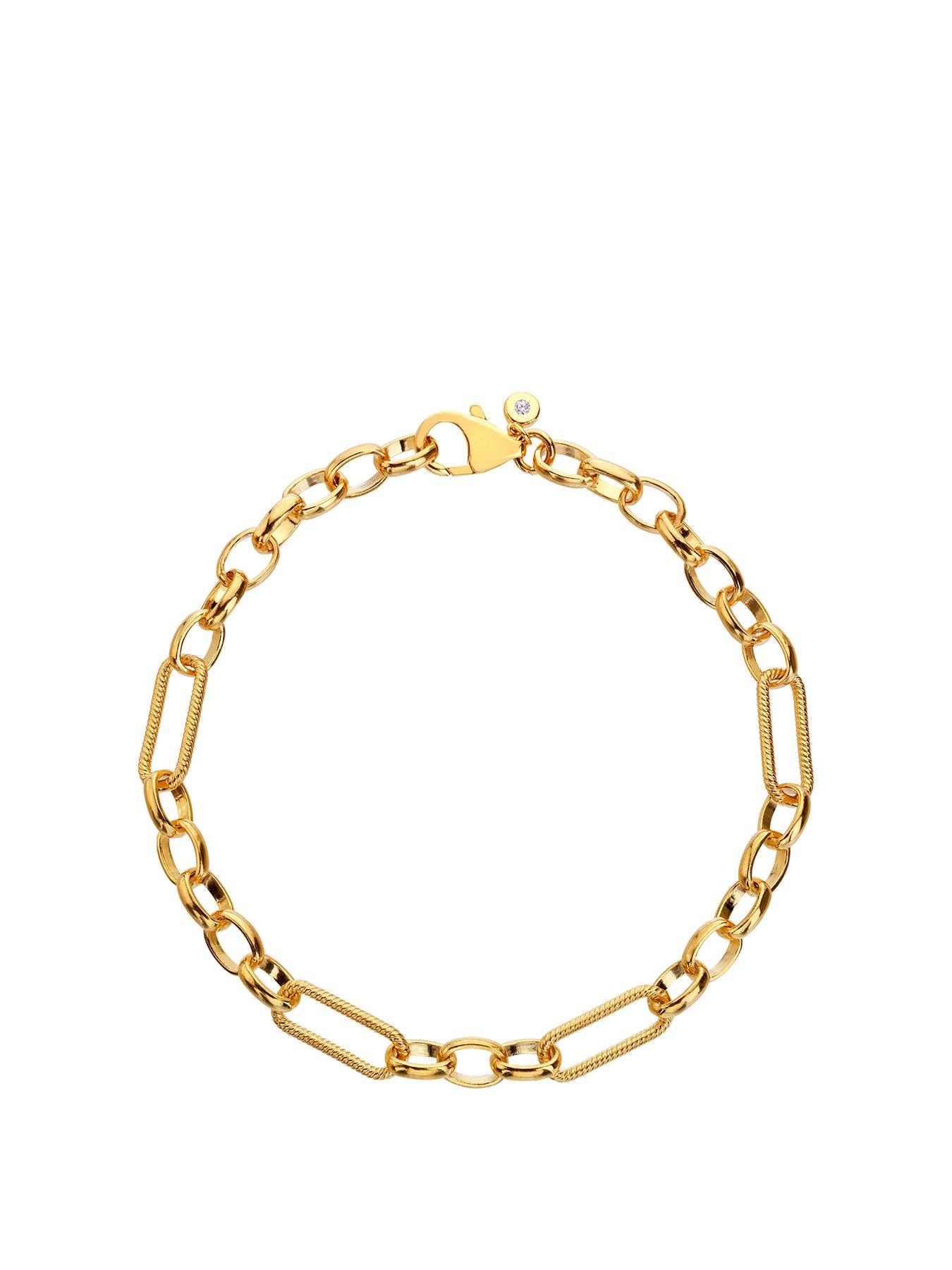 Product photograph of Hot Diamonds Hd X Tg Statement Link Bracelet - Gold Plated from very.co.uk