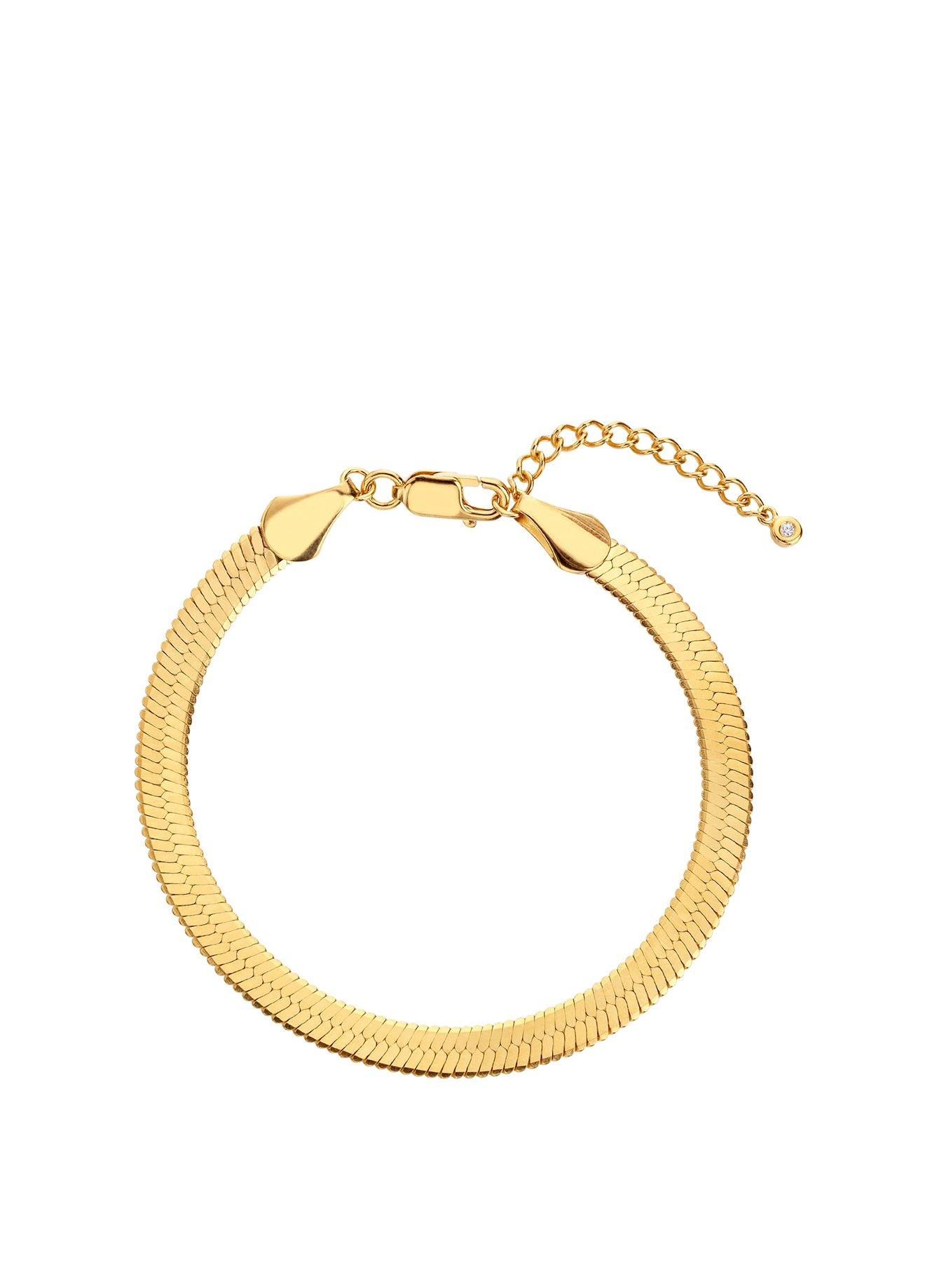 Product photograph of Hot Diamonds Hd X Tg Snake Chain Bracelet - Gold Plated from very.co.uk