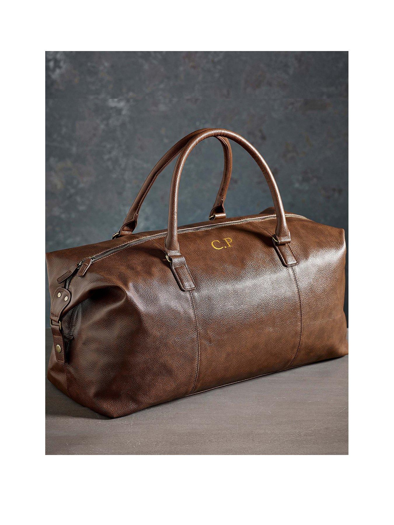 Personalised leather travel bag online