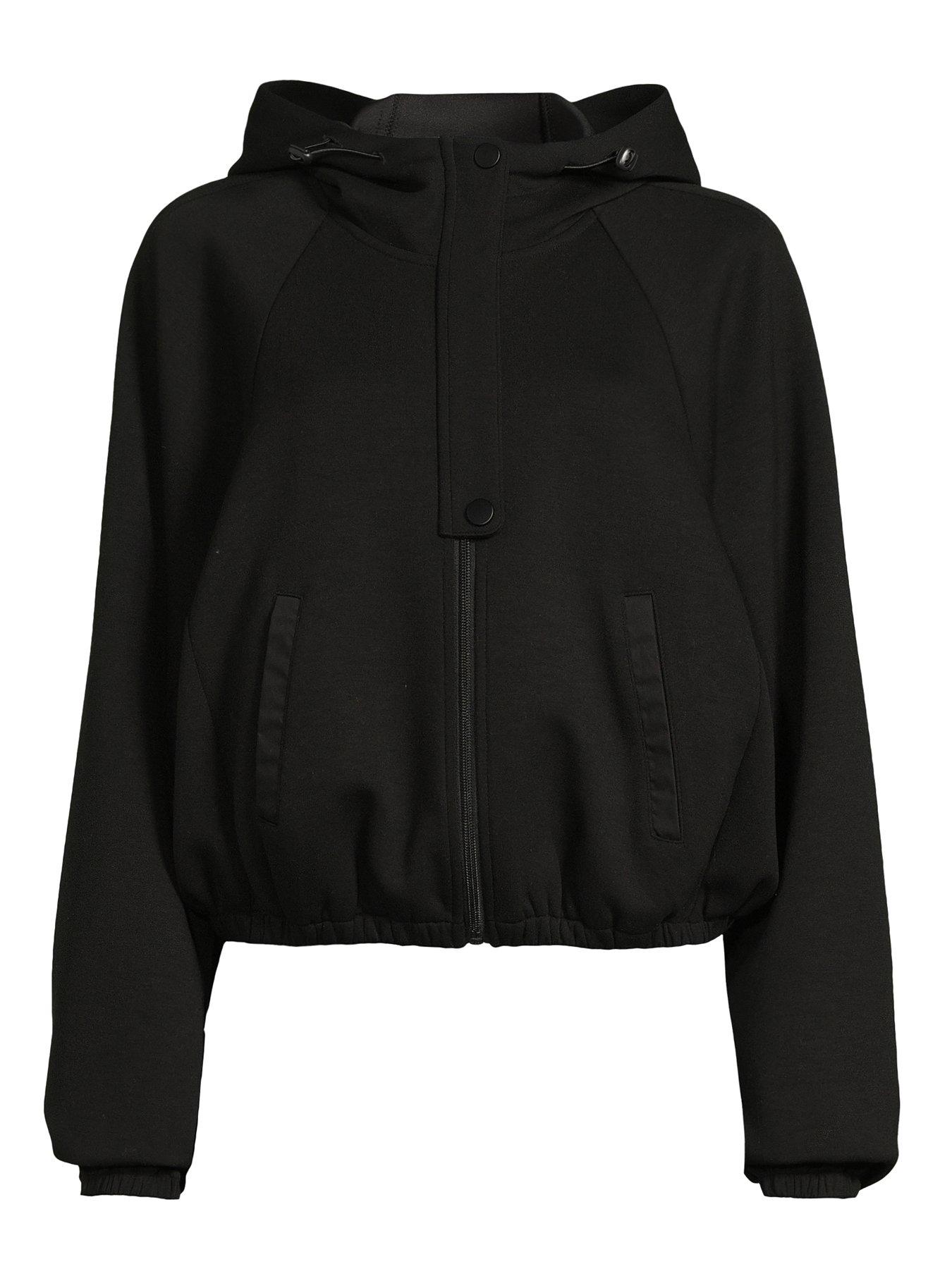 Image 2 of 3 of Michelle Keegan Drawstring Waist Cropped Jacket - Black