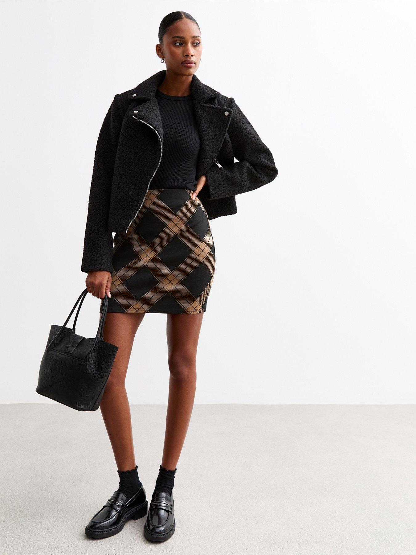New Look Checked Mini Tube Skirt - Black | Very