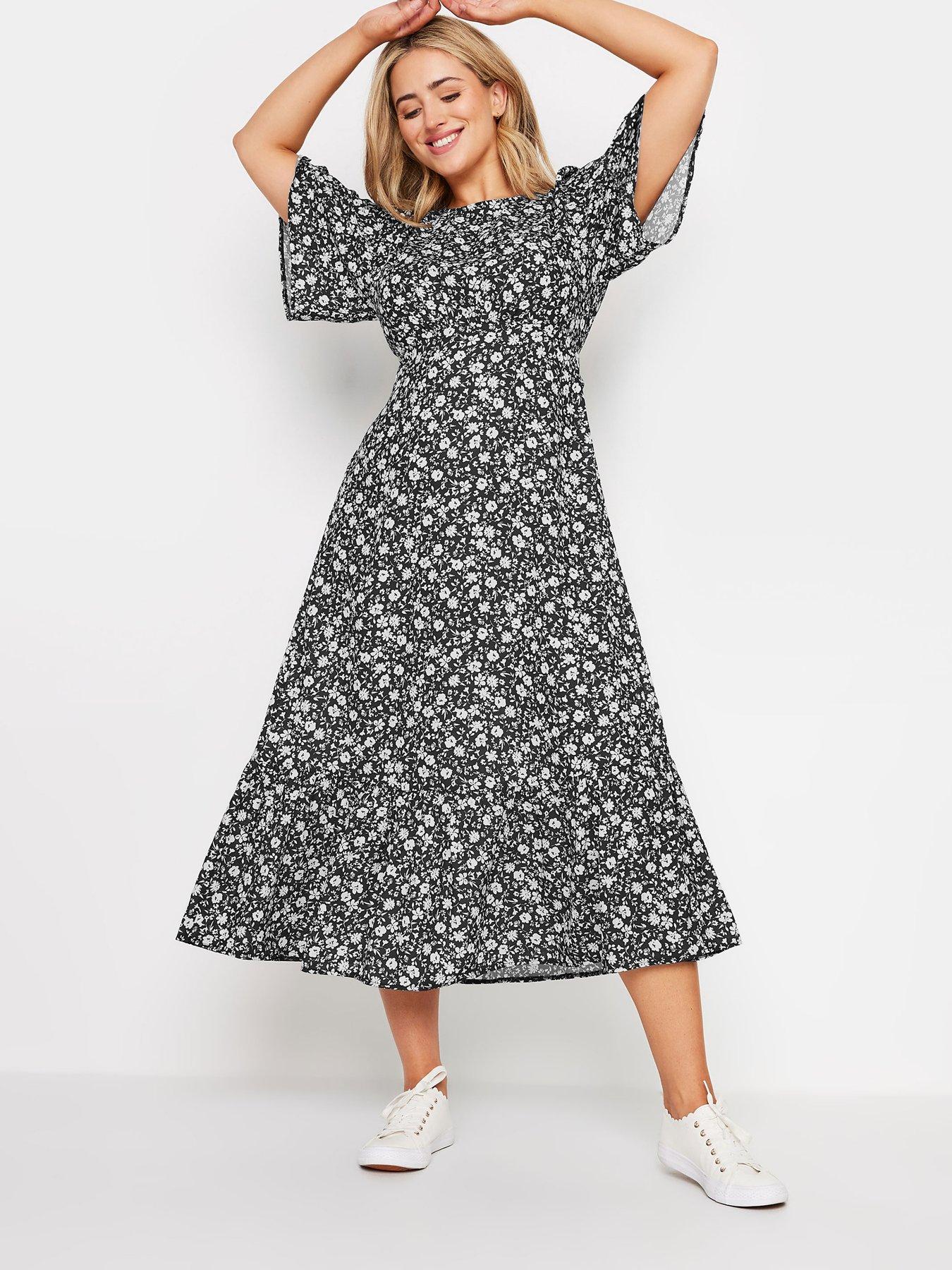 undefined Petite Floral Gypsy Dress - Black