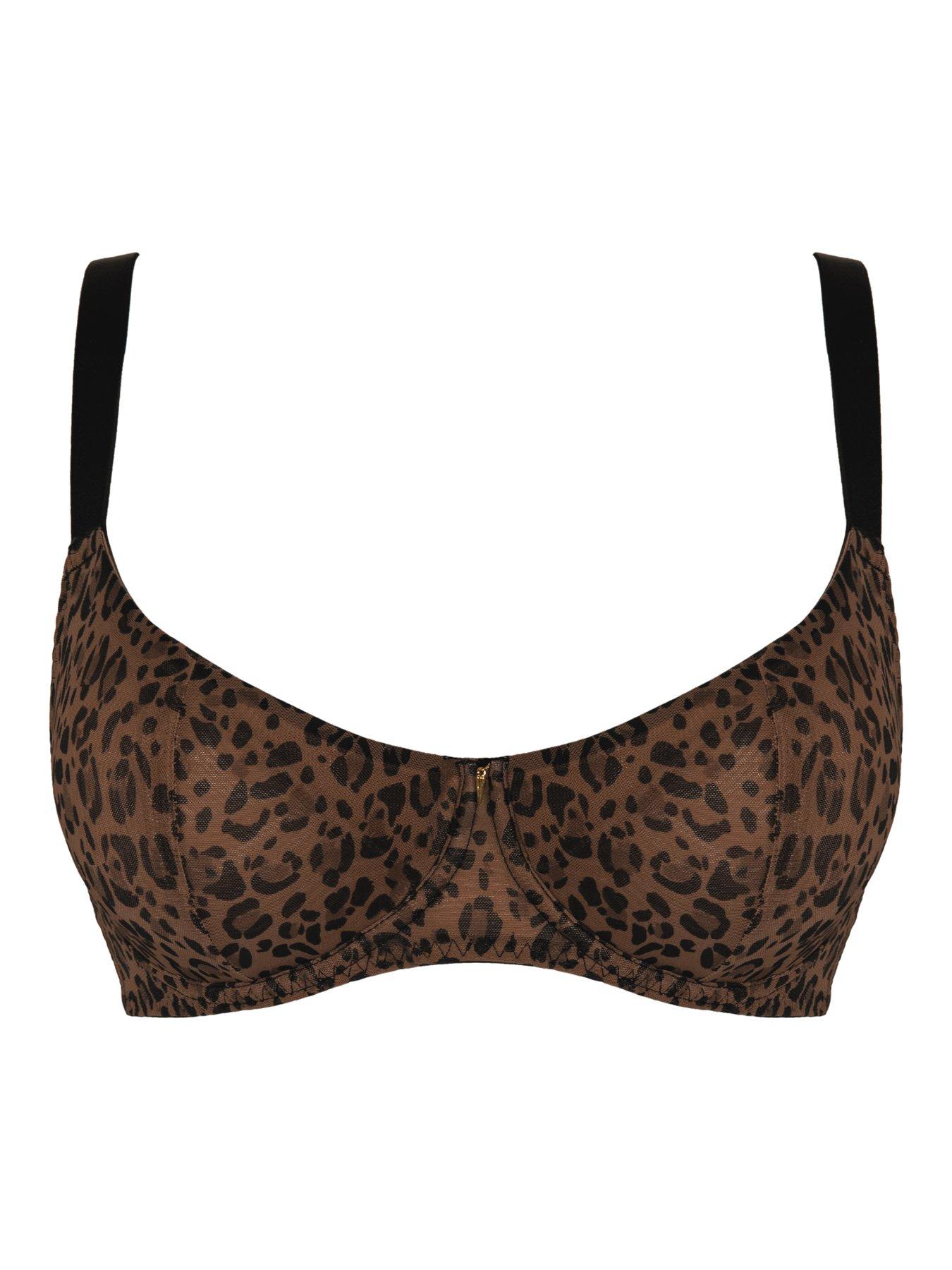 Image 4 of 5 of Curvy Kate Cool Cat Scooped Multiway Non-padded Underwired Balcony Bra - Leopard Brown