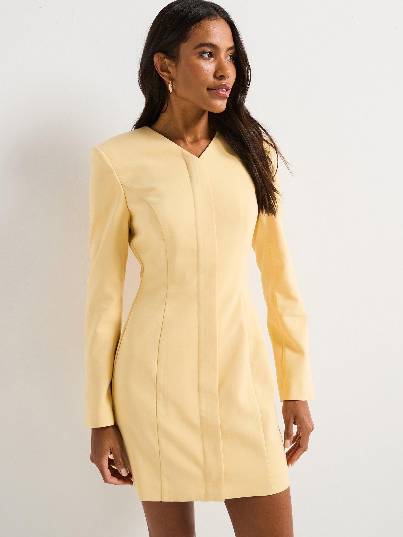 Tailored Mini Dress - Yellow