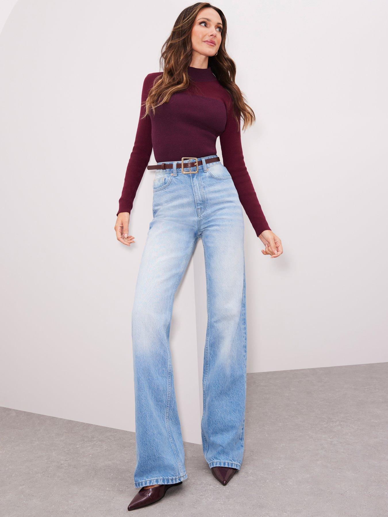 undefined Wide Leg Jeans - Blue