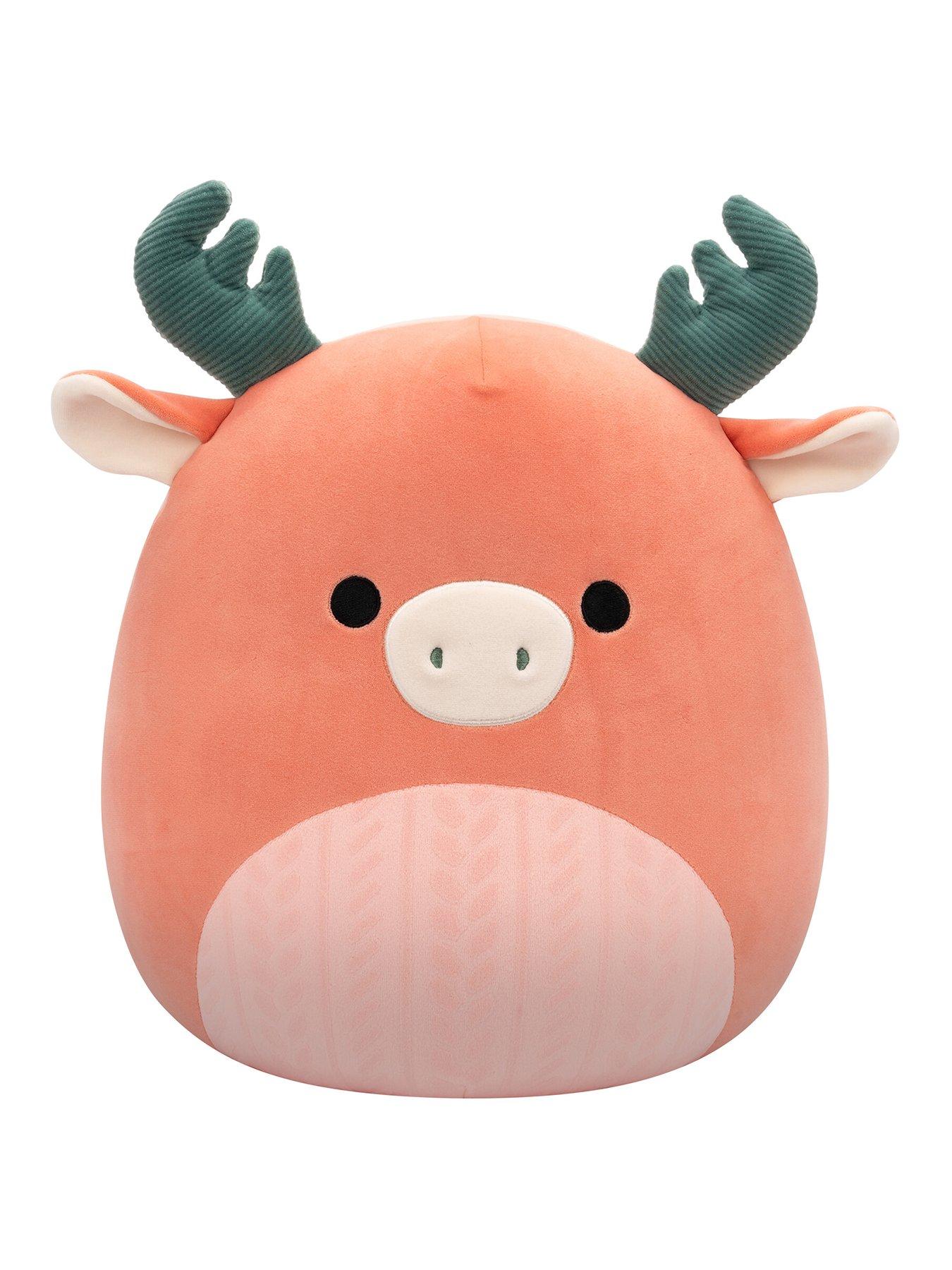 undefined 12-Inch Medium Plush - Romelu the Dark Peach Moose (with Light Peach Embossed Cable Knit Belly)