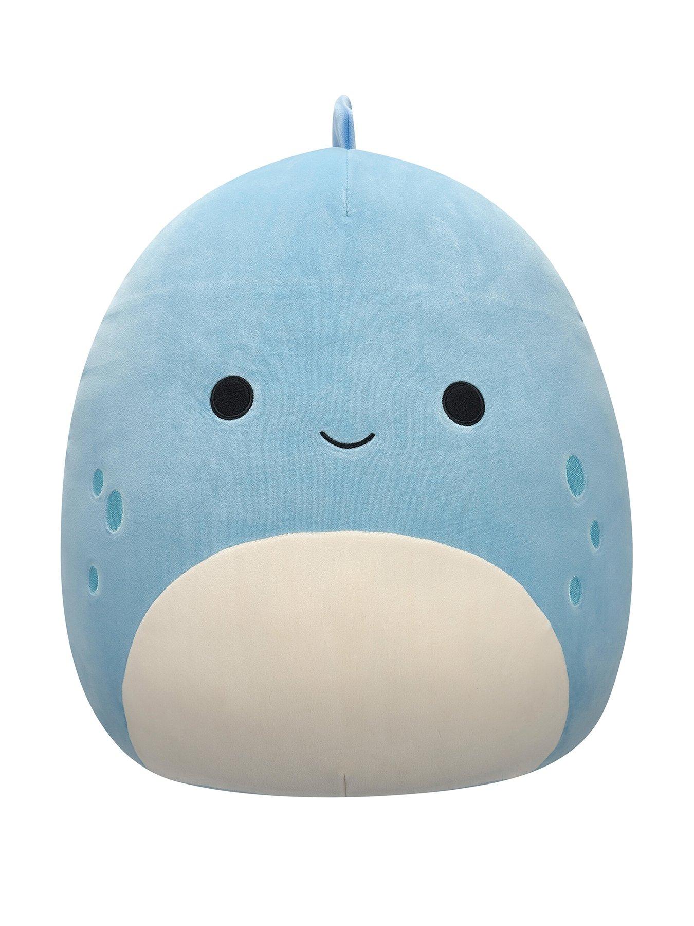 Squishmallows 16-Inch Large Plush - John John the Slate Blue Dino (with White Belly)