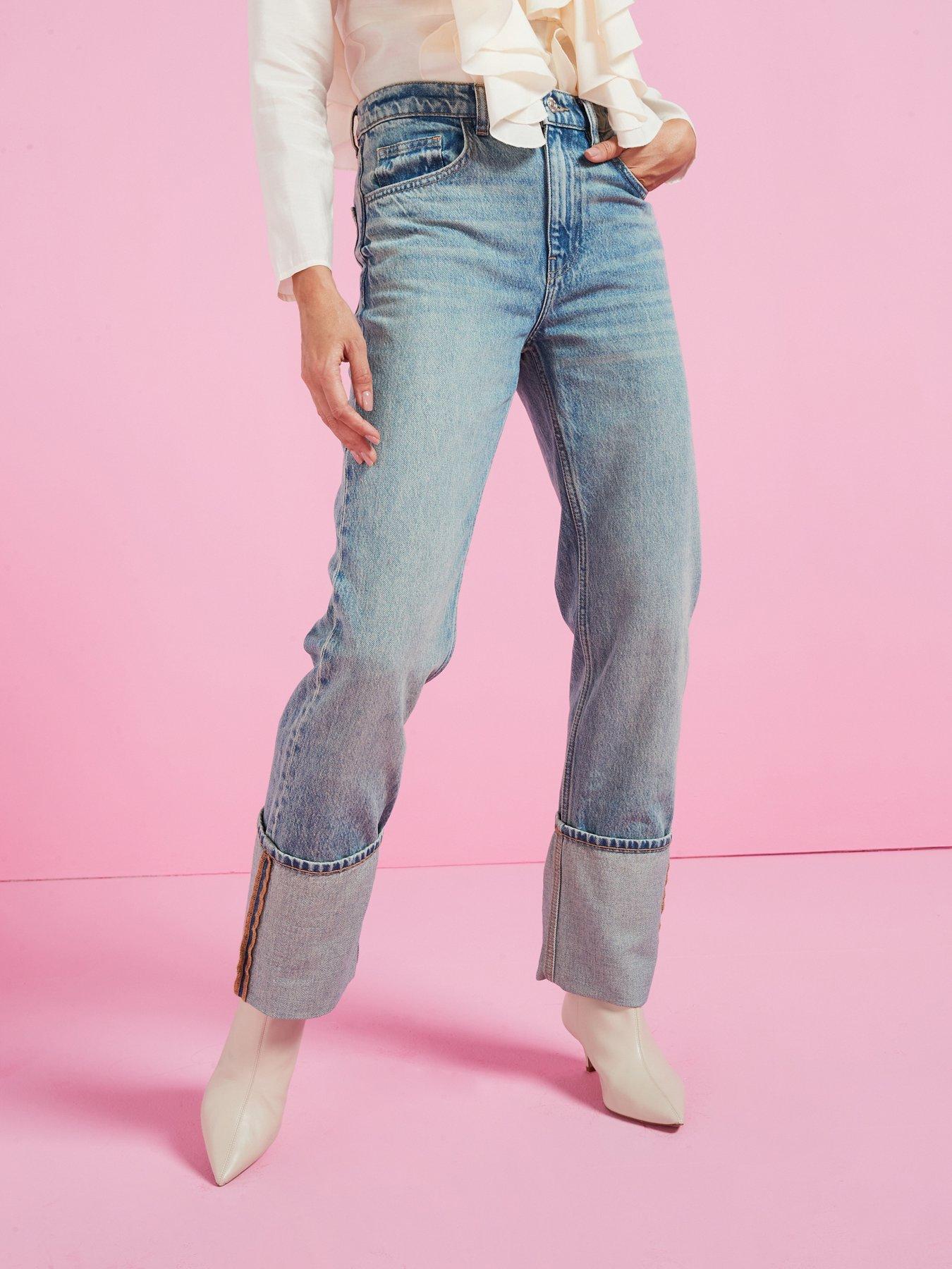undefined Alison Turn Up Jeans - Light Wash